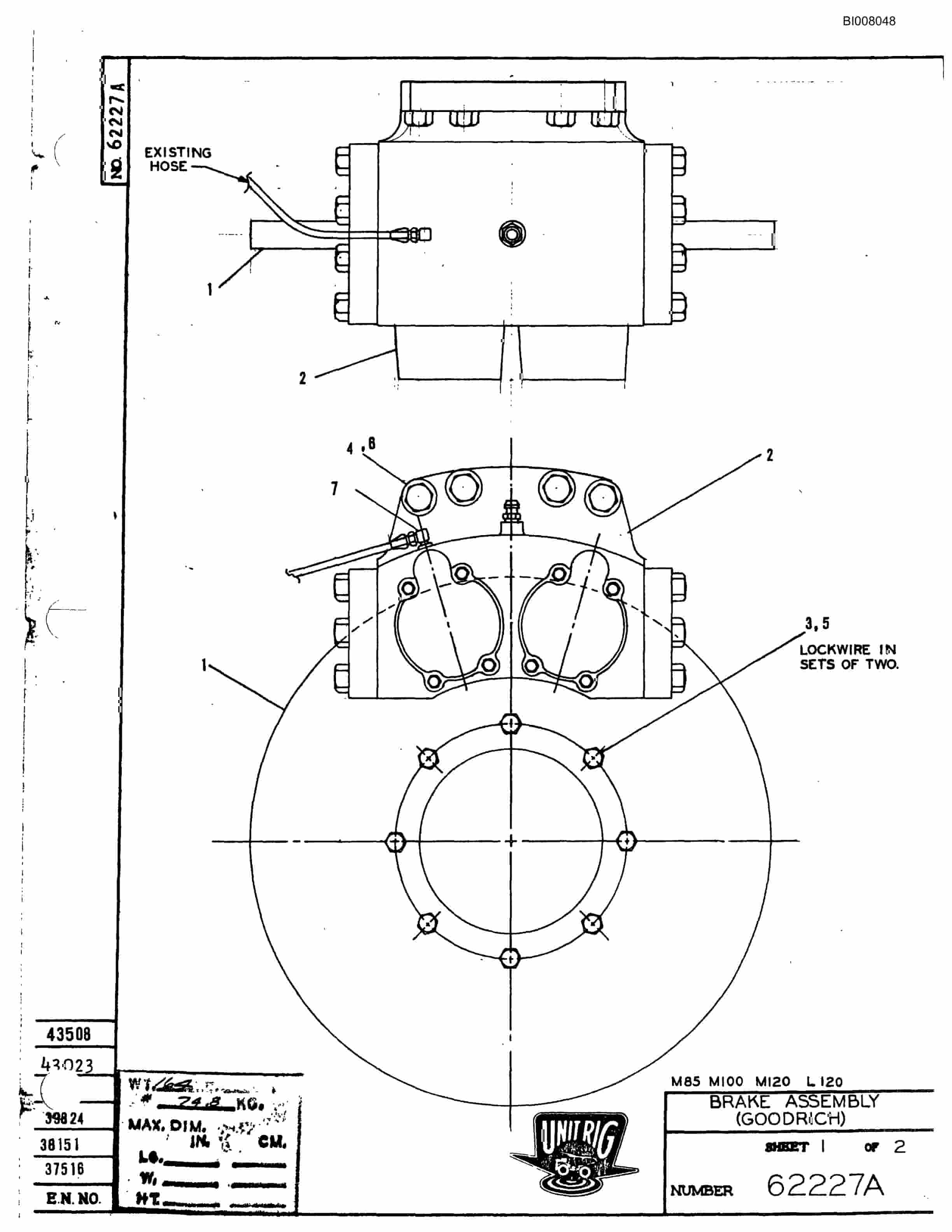 Bucyrus M-100 Parts Catalog BI008048-3