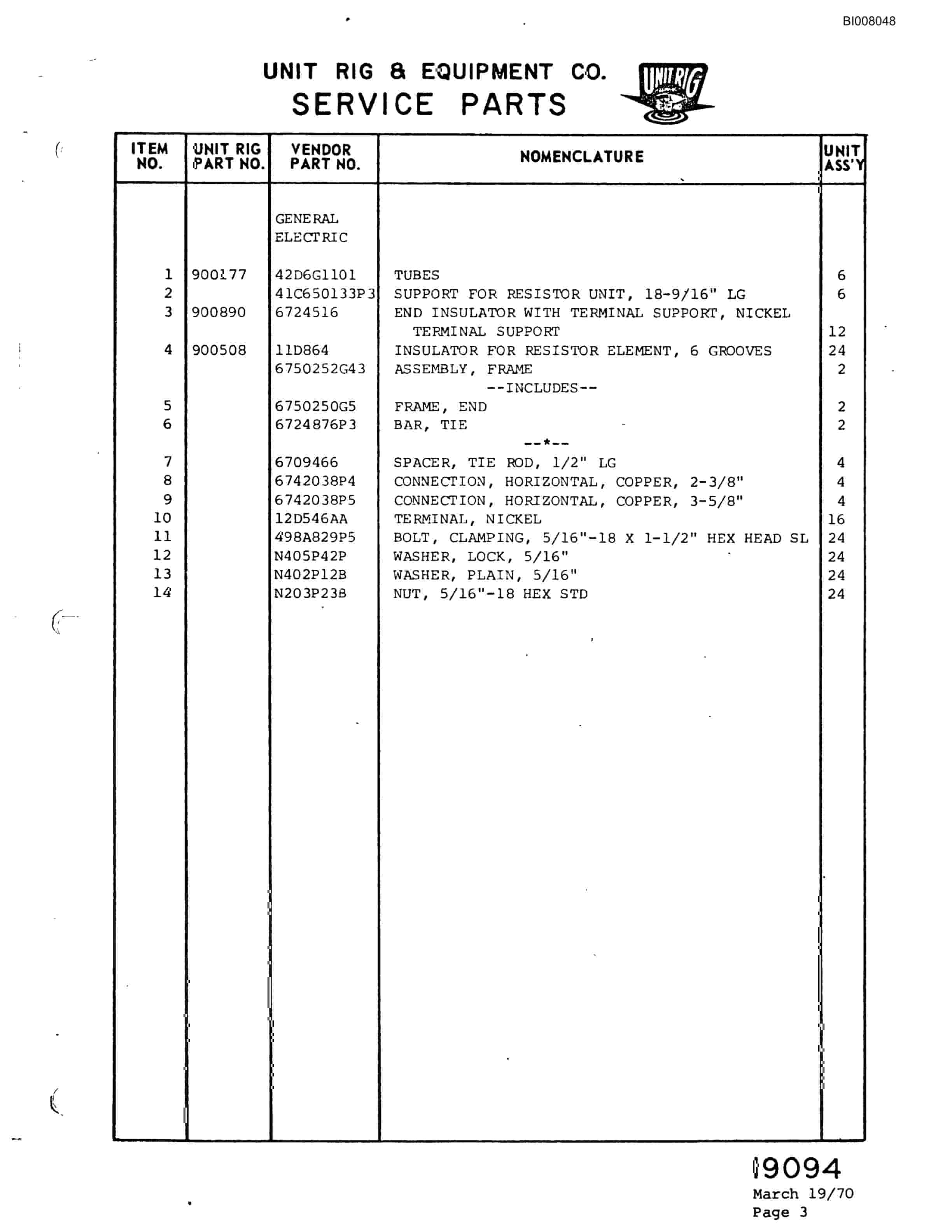 Bucyrus M-100 Parts Catalog BI008048-5