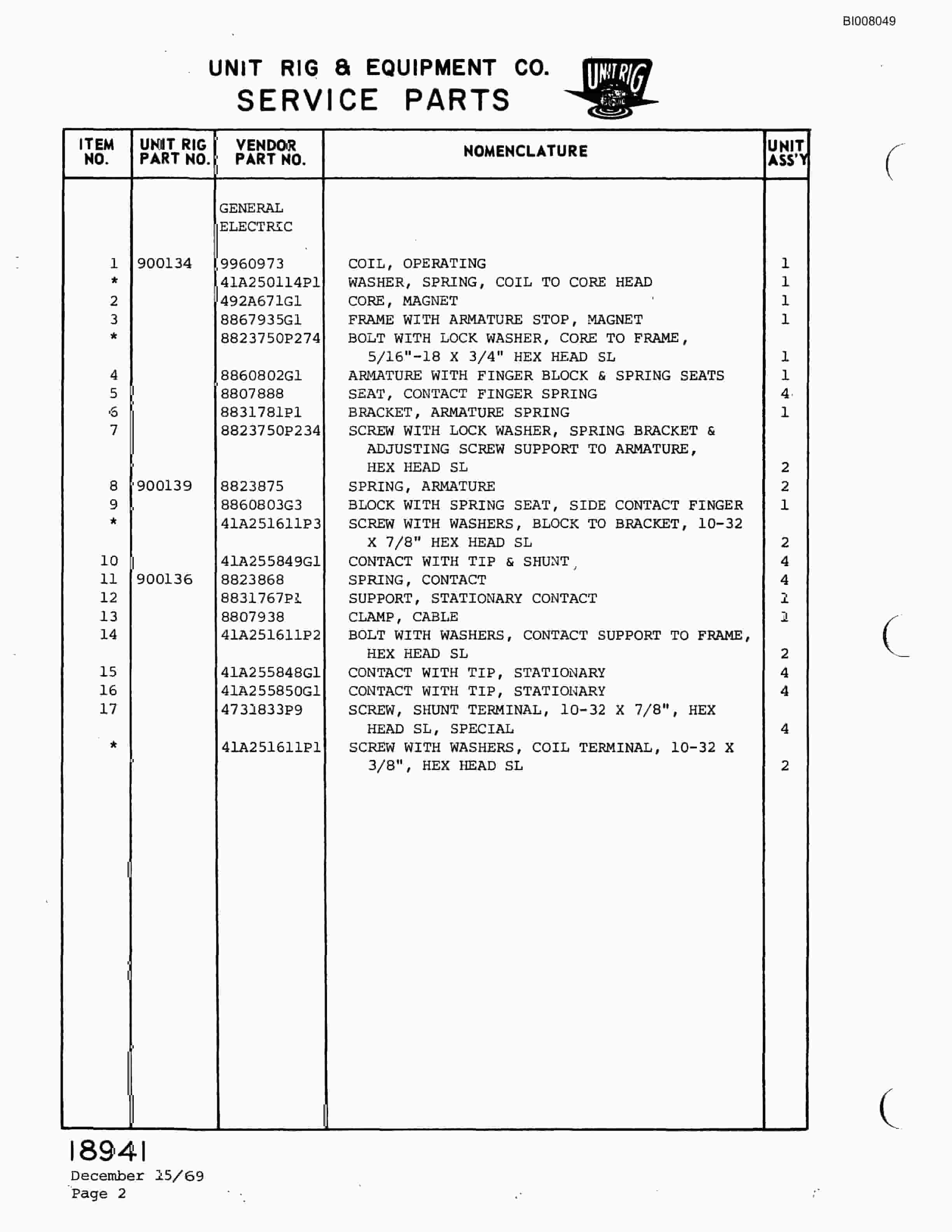 Bucyrus M-100 Parts Catalog BI008049-5