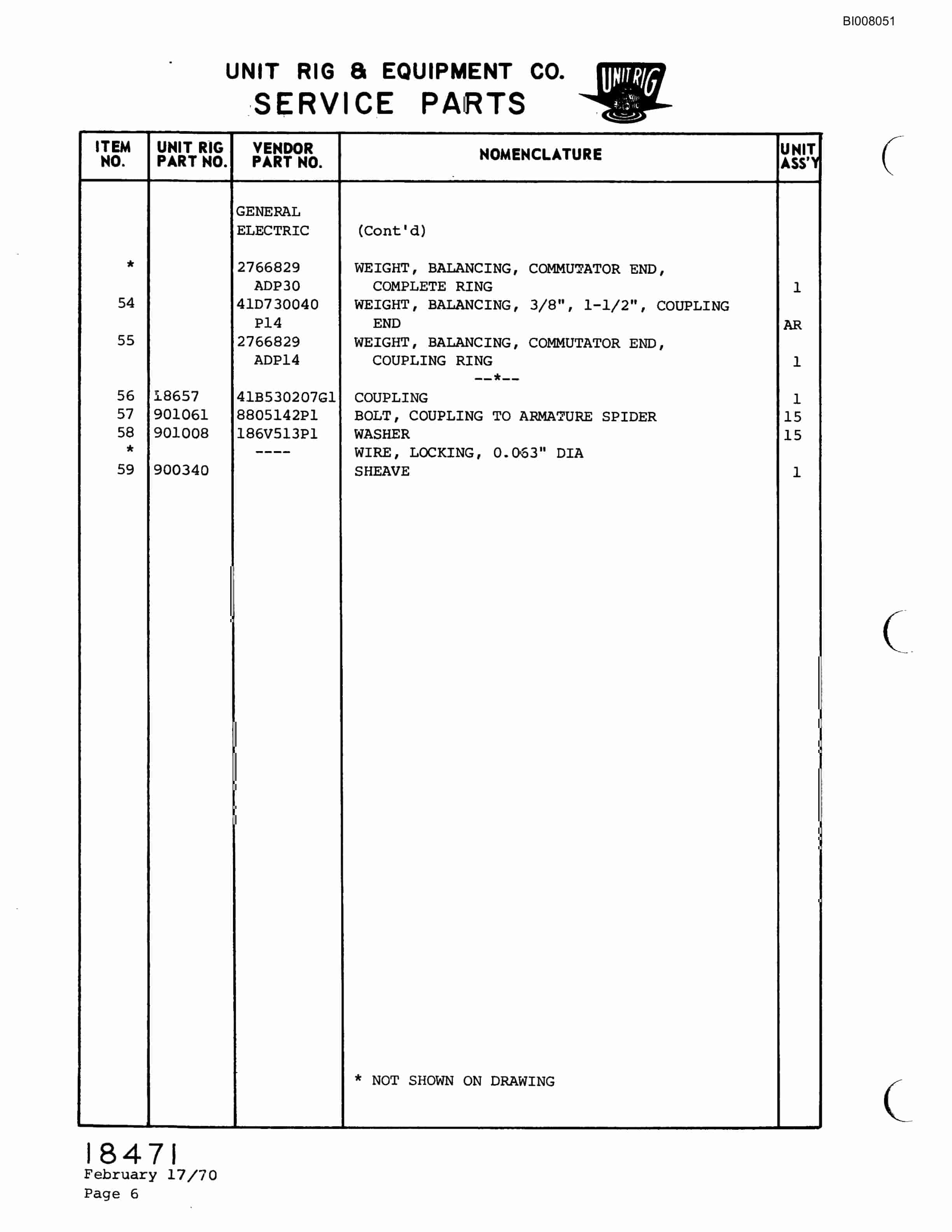 Bucyrus M-100 Parts Catalog BI008051-5