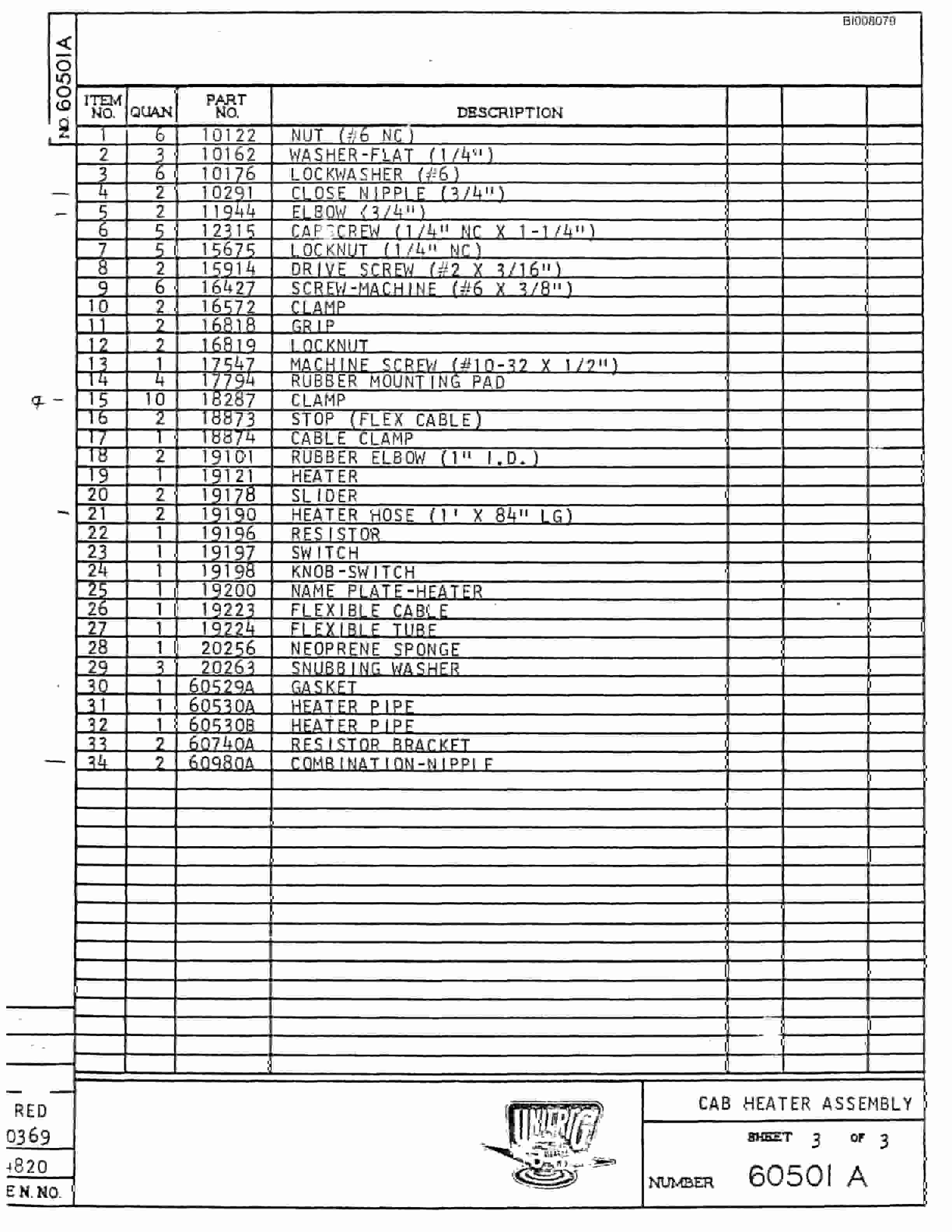 Bucyrus M-100 Parts Catalog BI008079-3