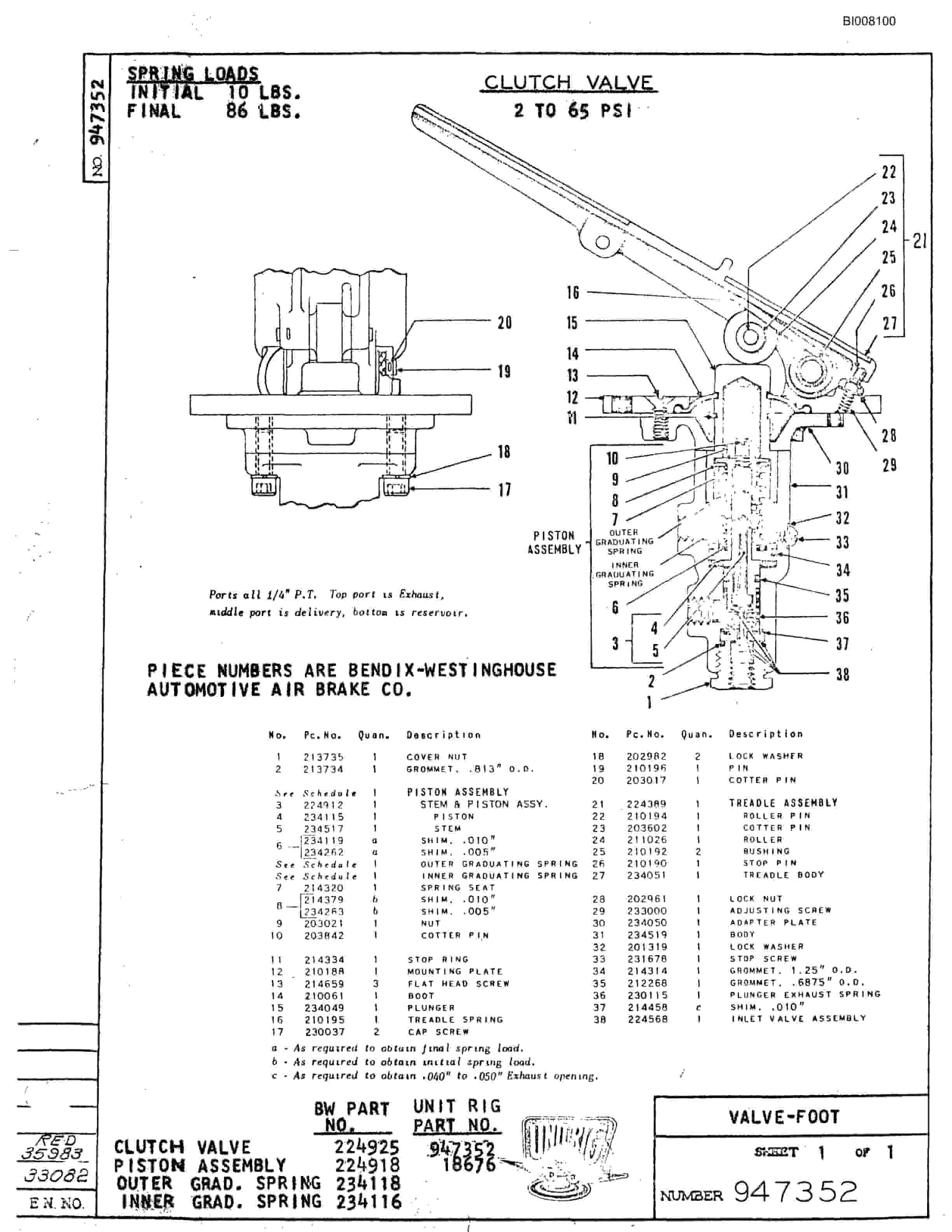 Bucyrus M-100 Parts Catalog BI008100-5