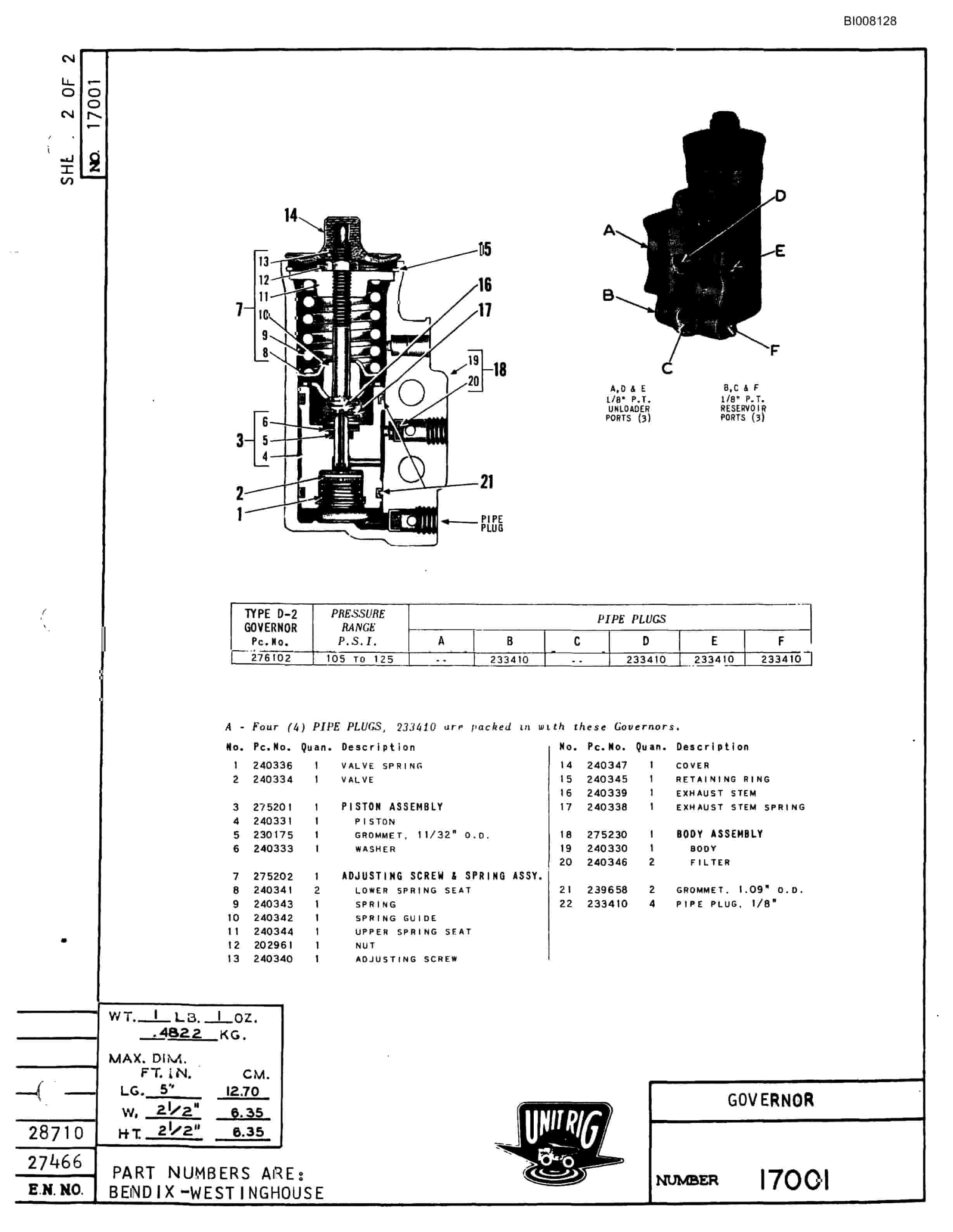 Bucyrus M-100 Parts Catalog BI008128-3