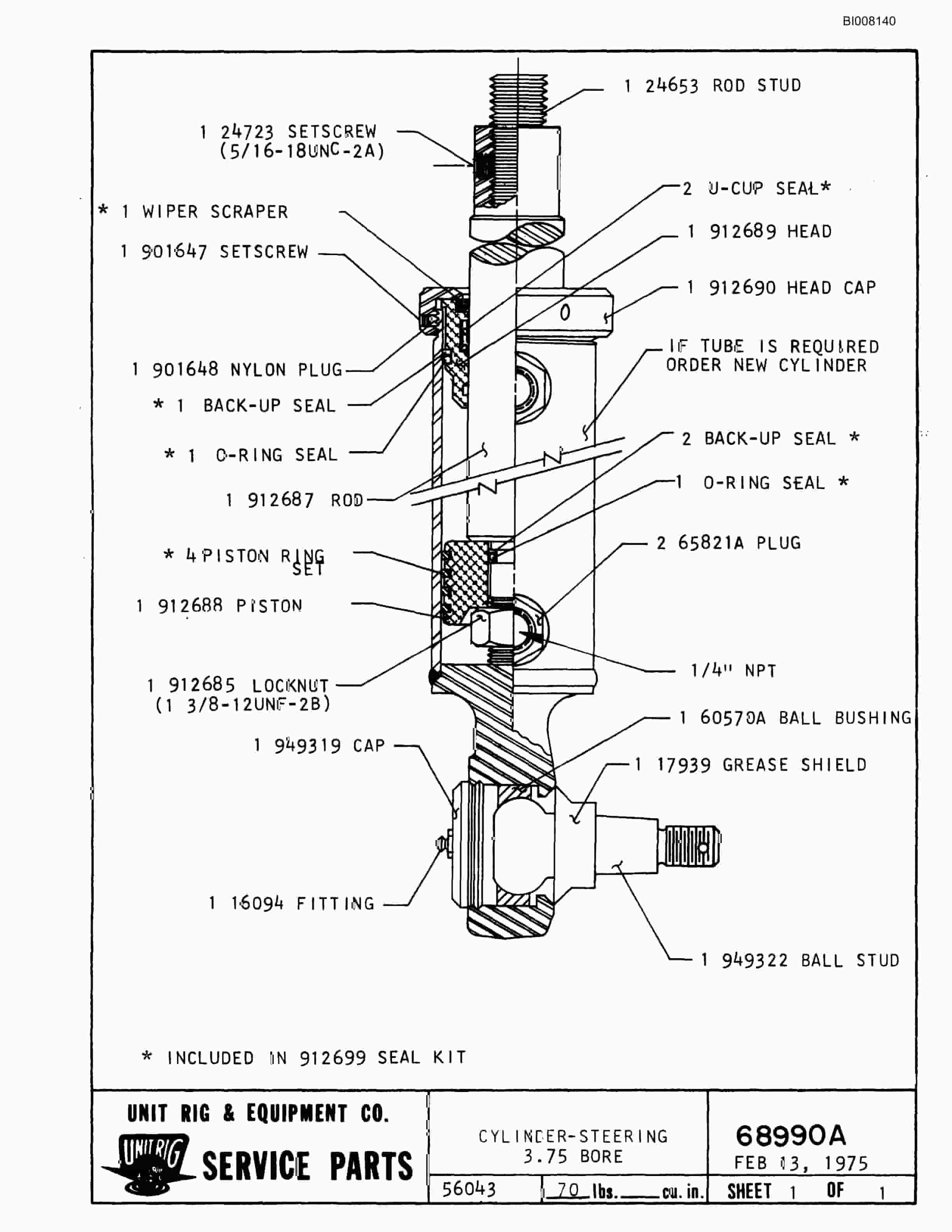 Bucyrus M-100 Parts Catalog BI008140-5