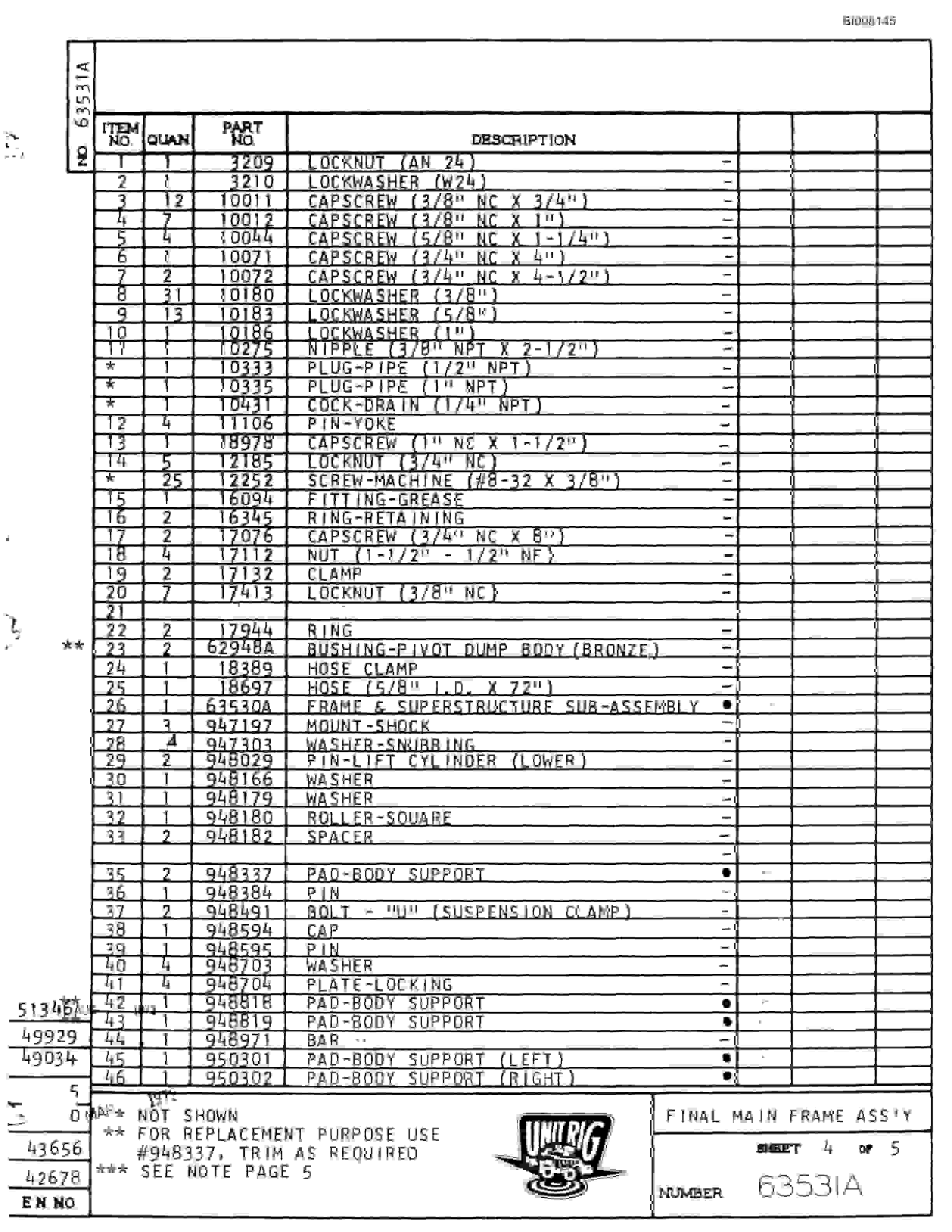 Bucyrus M-100 Parts Catalog BI008145-2