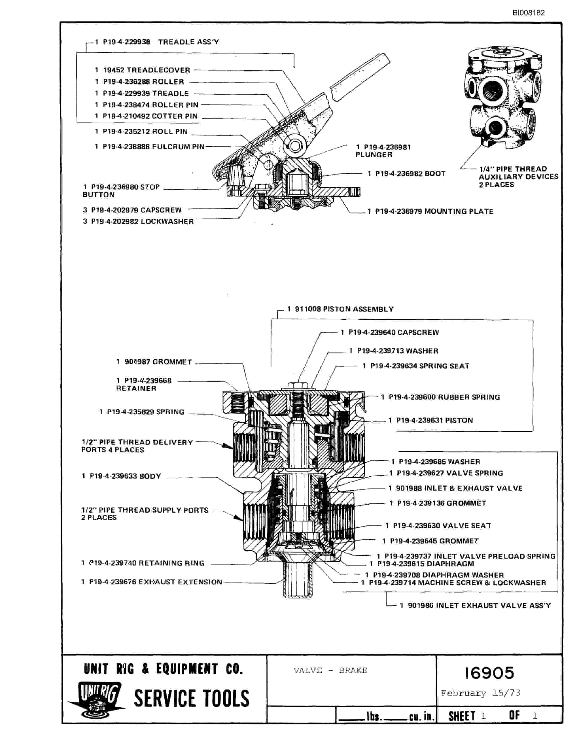Bucyrus M-100 Parts Catalog BI008182-4