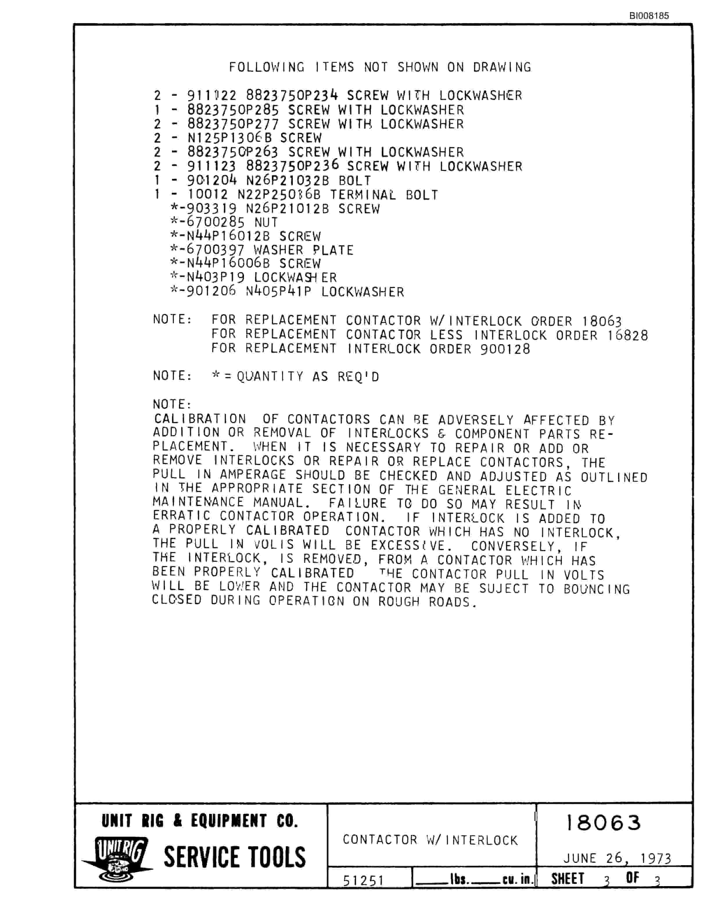 Bucyrus M-100 Parts Catalog BI008185-5