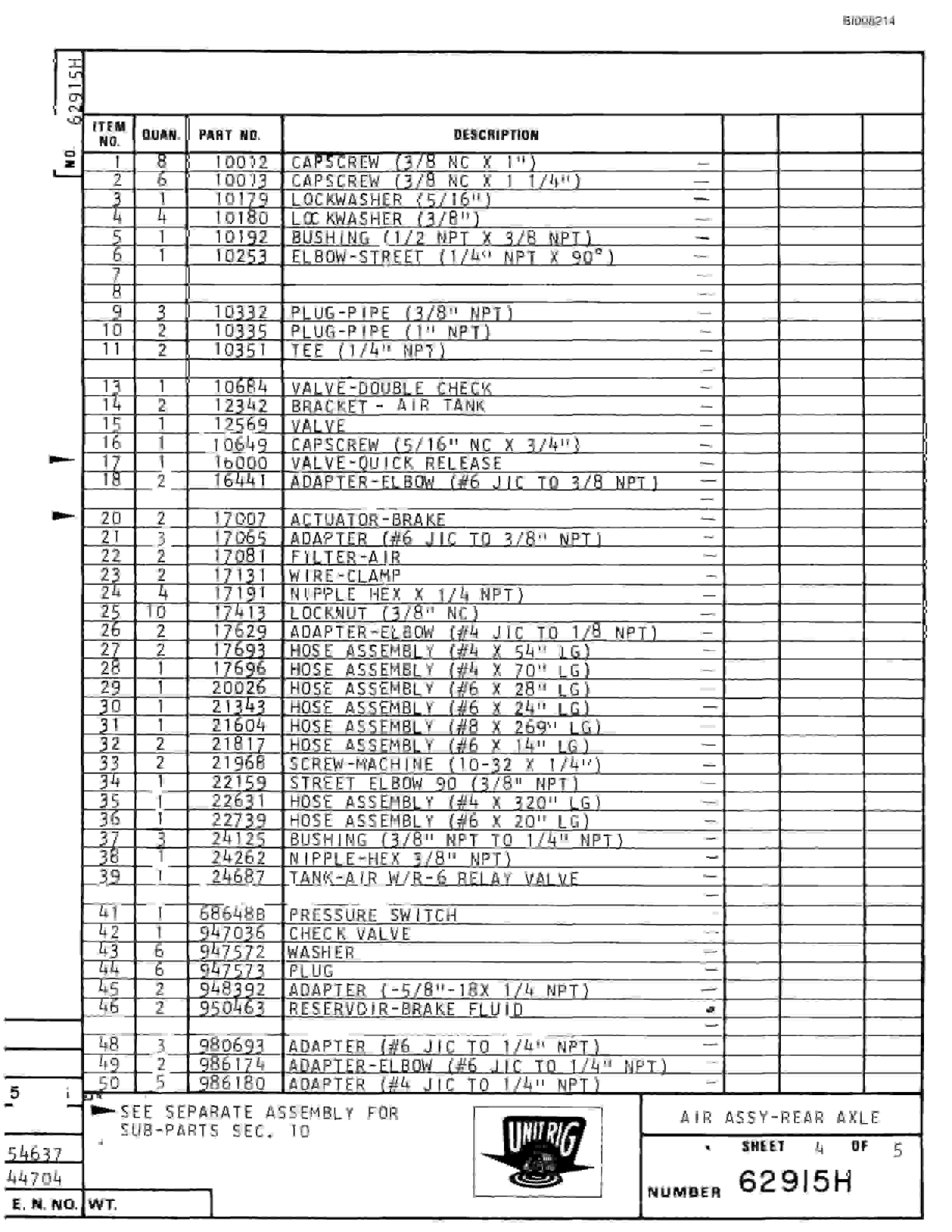 Bucyrus M-100 Parts Catalog BI008214-2