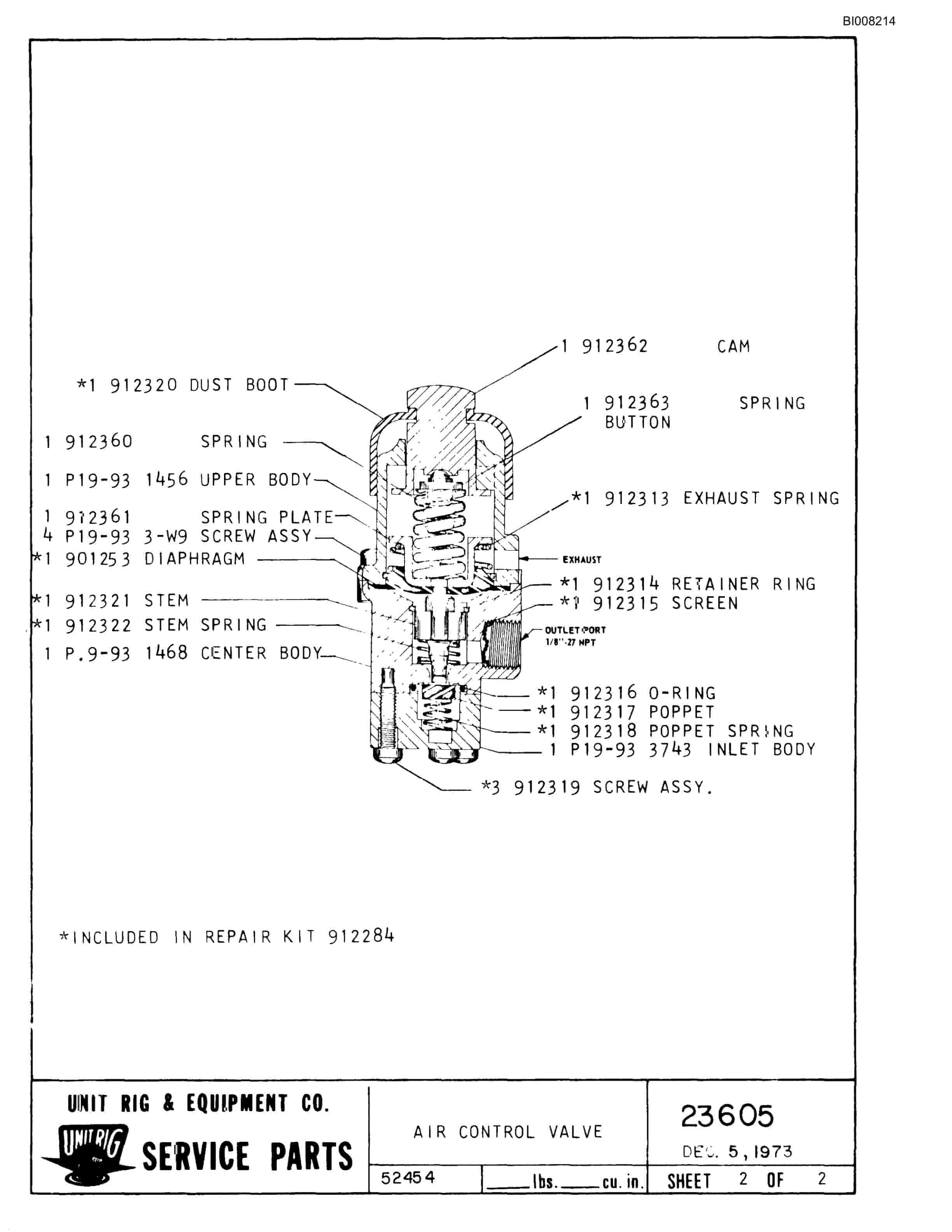 Bucyrus M-100 Parts Catalog BI008214-4