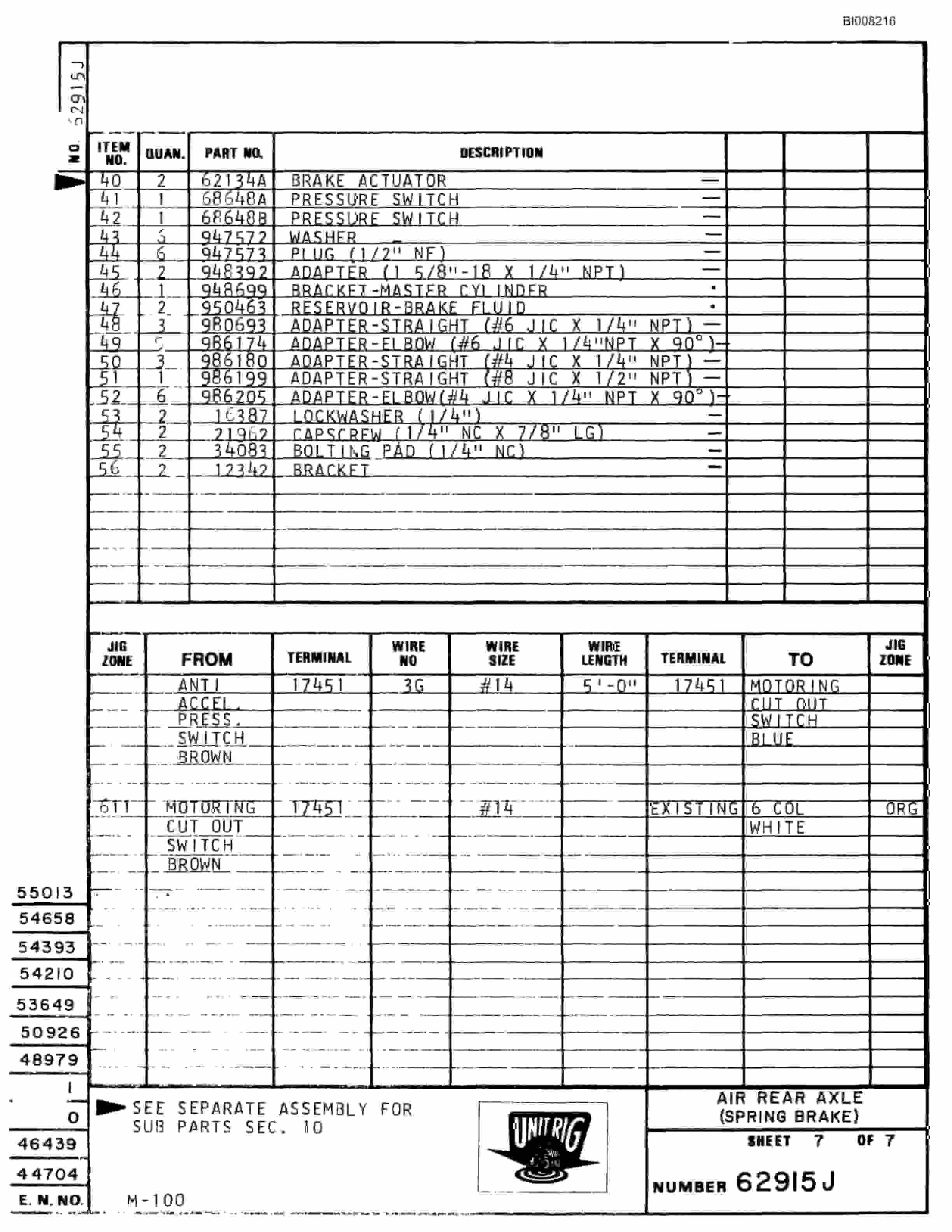 Bucyrus M-100 Parts Catalog BI008216-2
