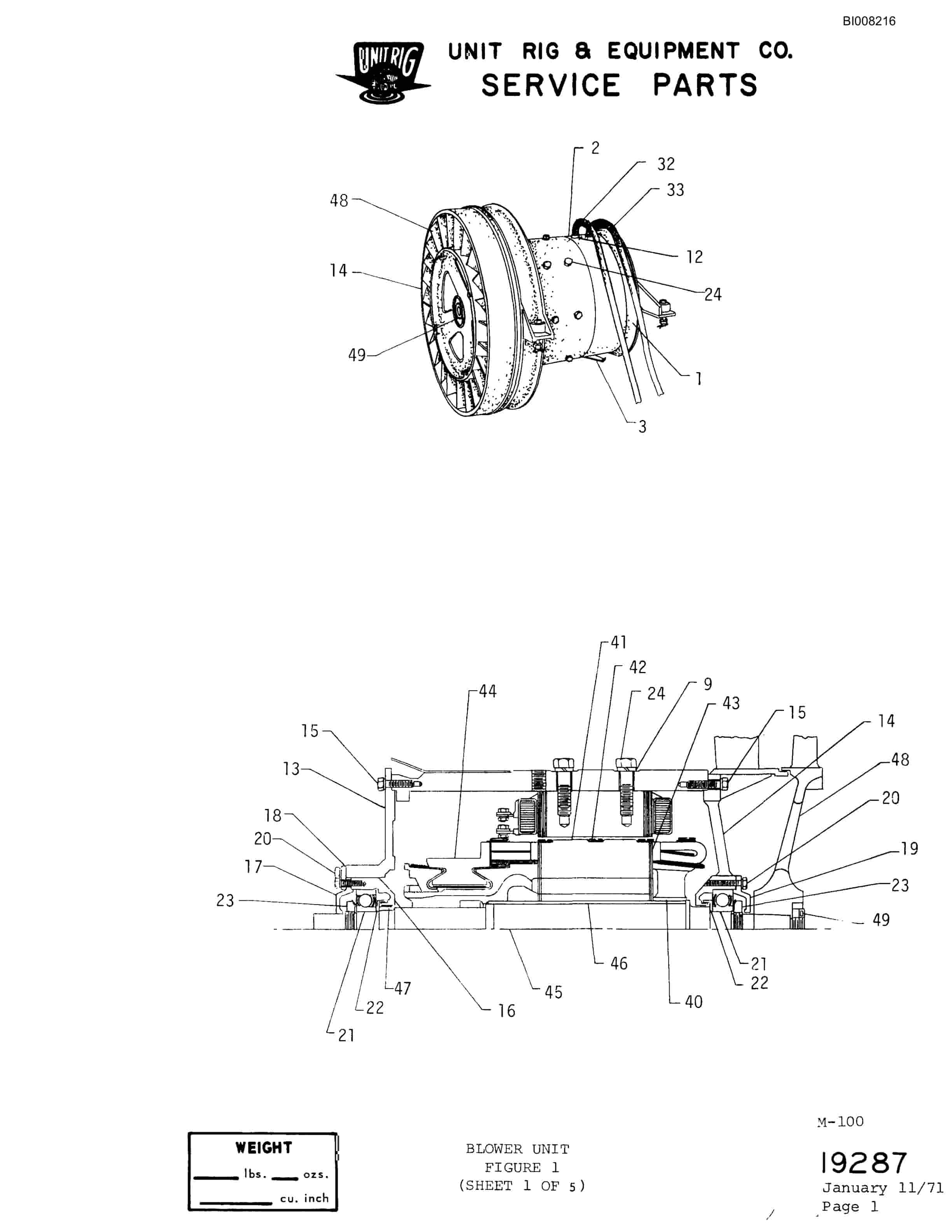 Bucyrus M-100 Parts Catalog BI008216-5