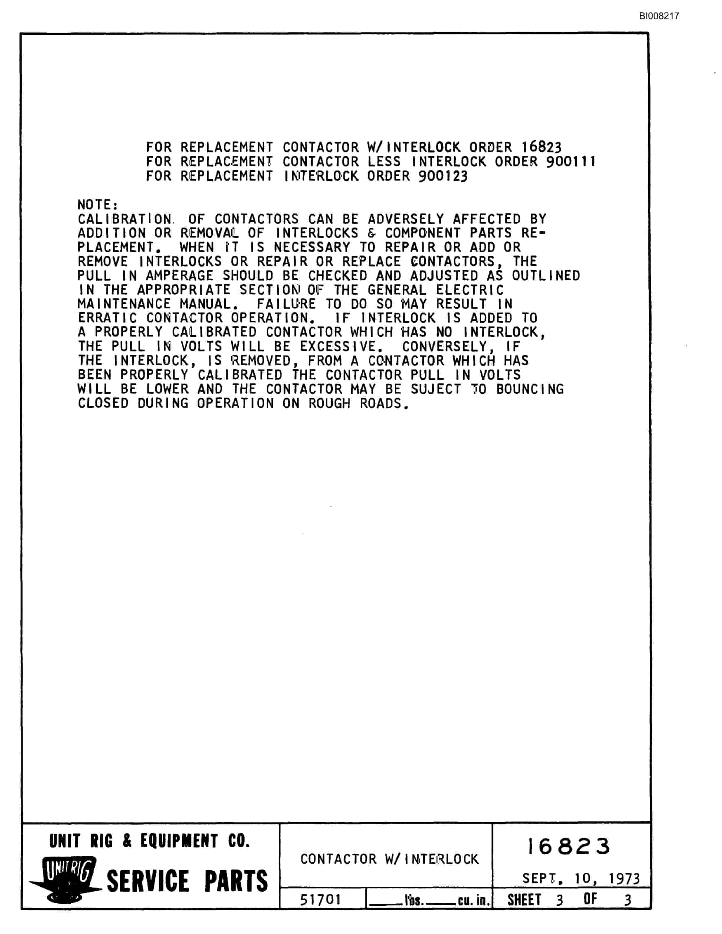 Bucyrus M-100 Parts Catalog BI008217-4