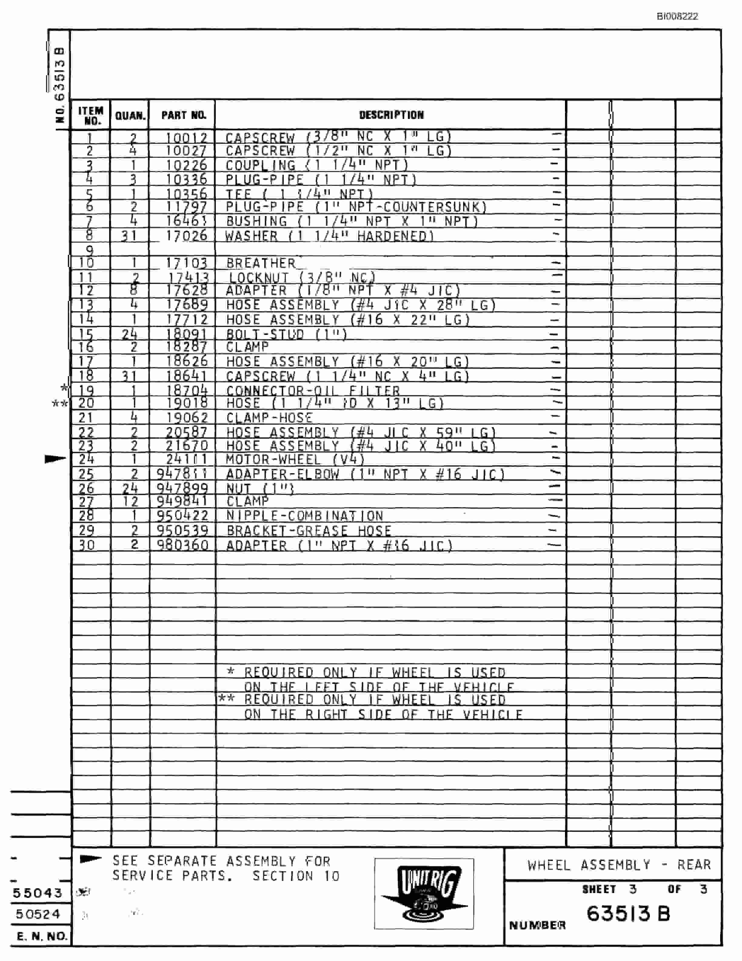Bucyrus M-100 Parts Catalog BI008222-2