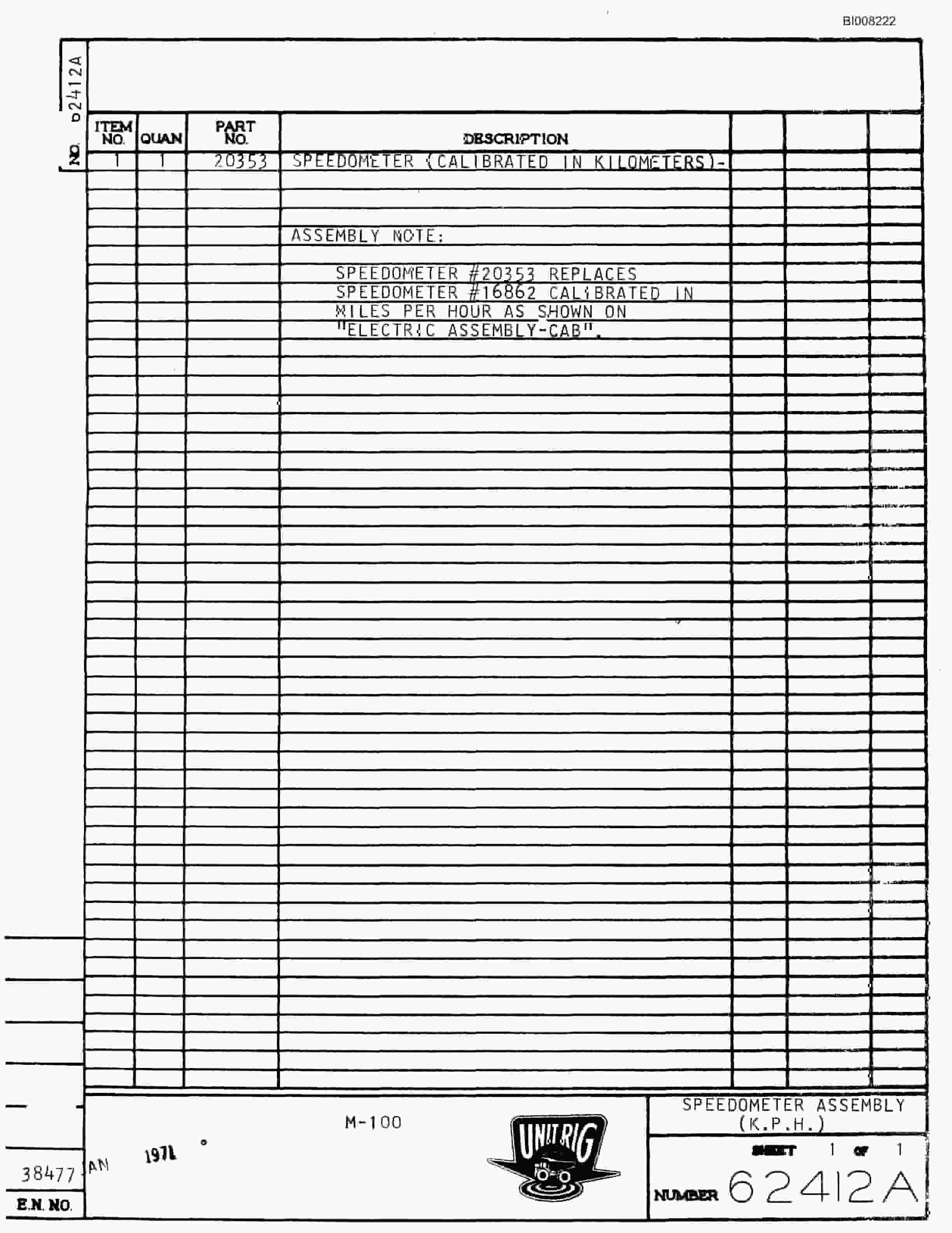 Bucyrus M-100 Parts Catalog BI008222-3