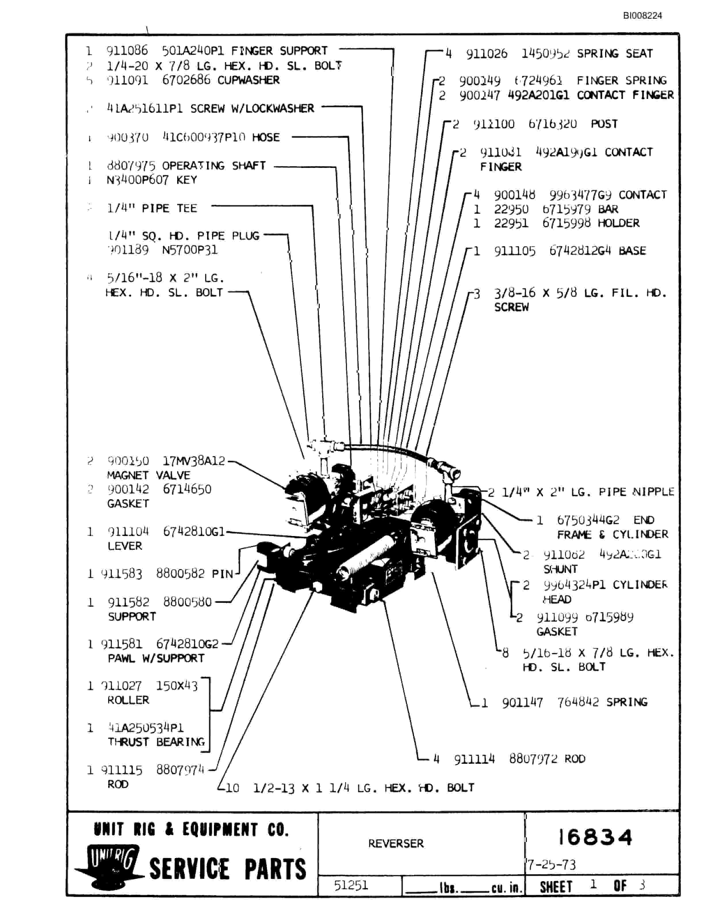 Bucyrus M-100 Parts Catalog BI008224-4