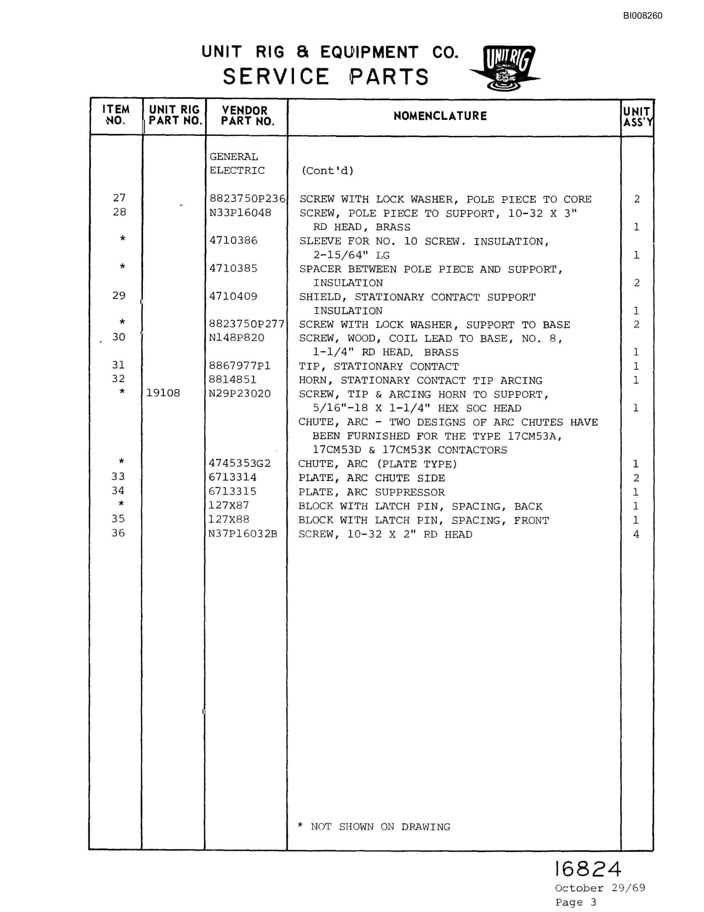 Bucyrus M-100 Parts Catalog BI008260-3