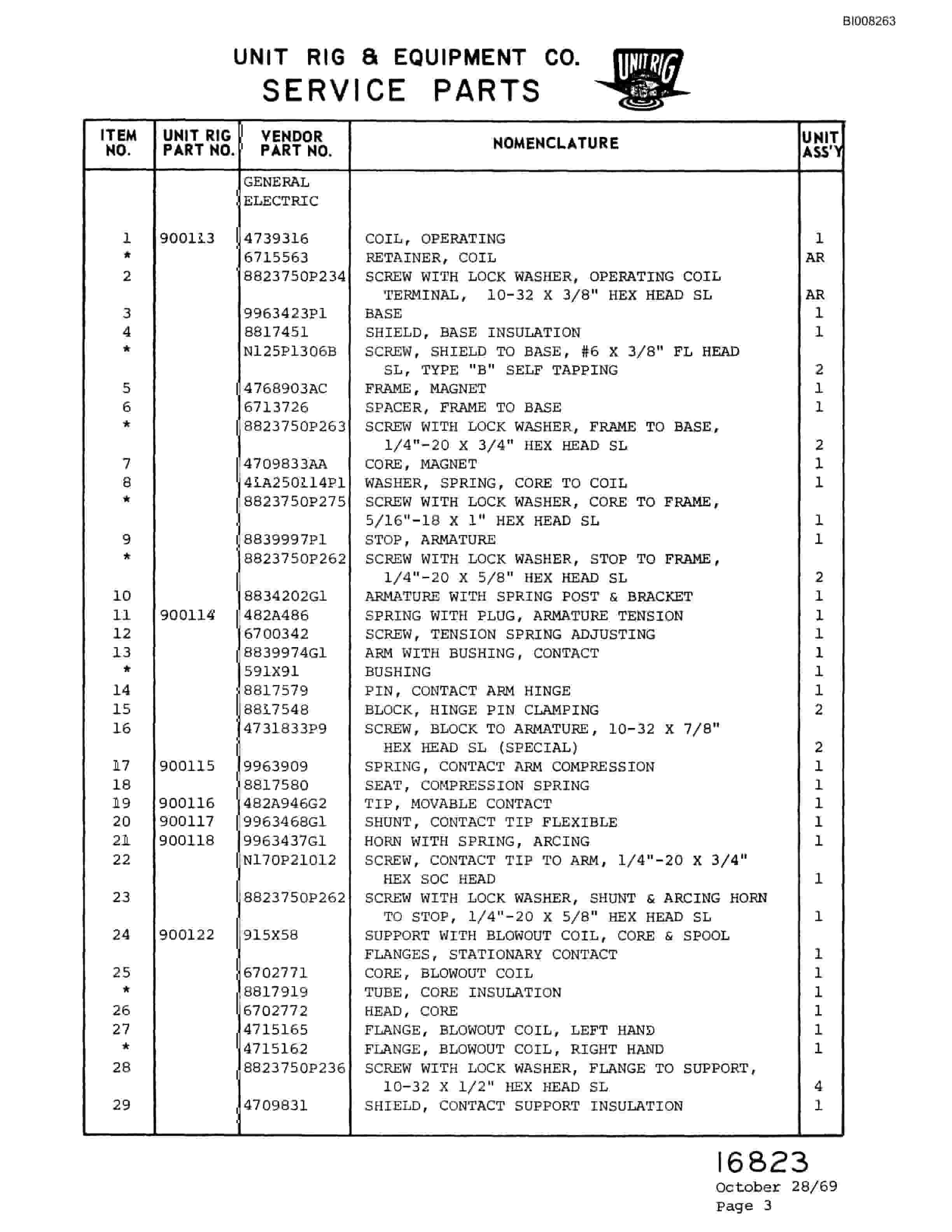 Bucyrus M-100 Parts Catalog BI008263-3