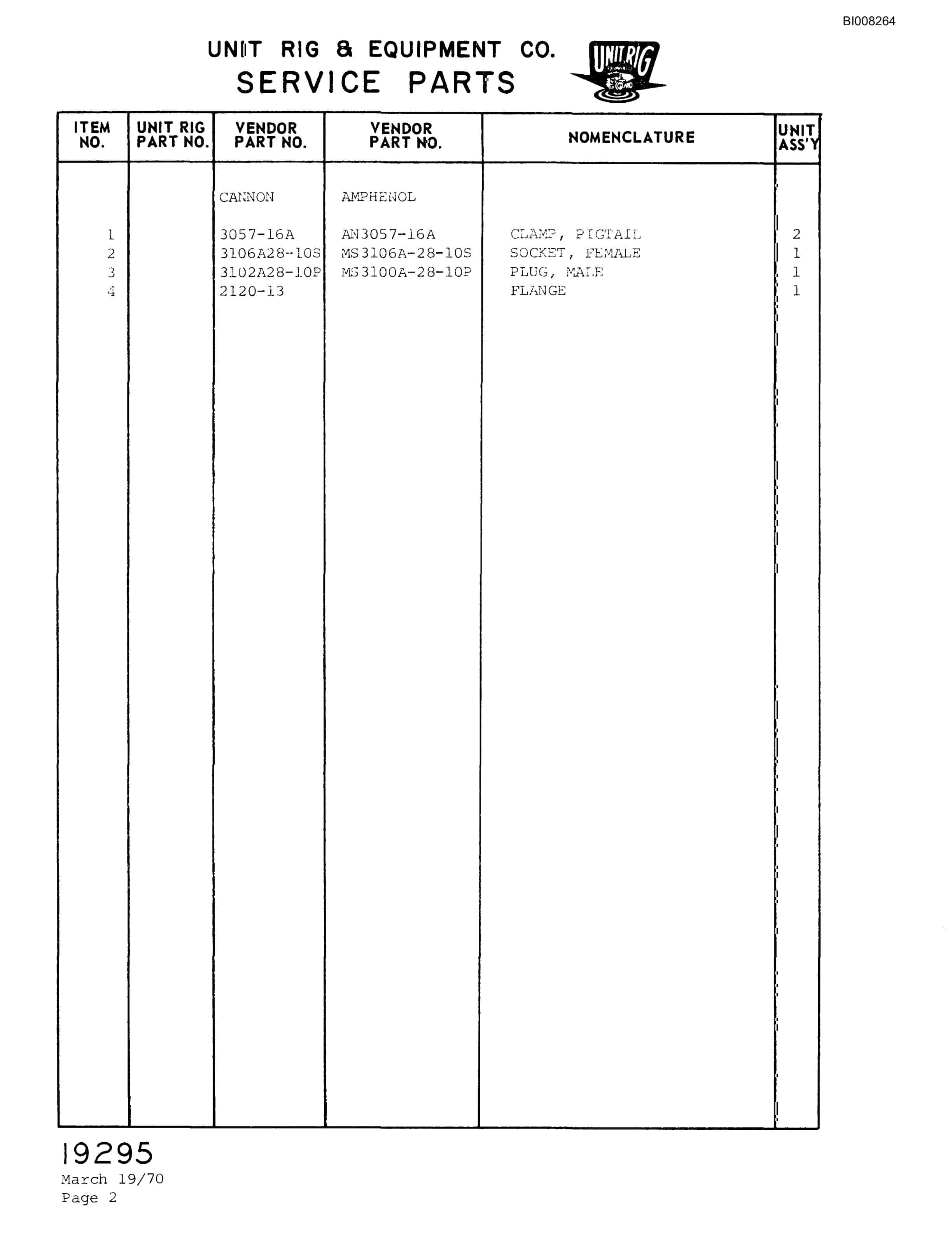 Bucyrus M-100 Parts Catalog BI008264-5