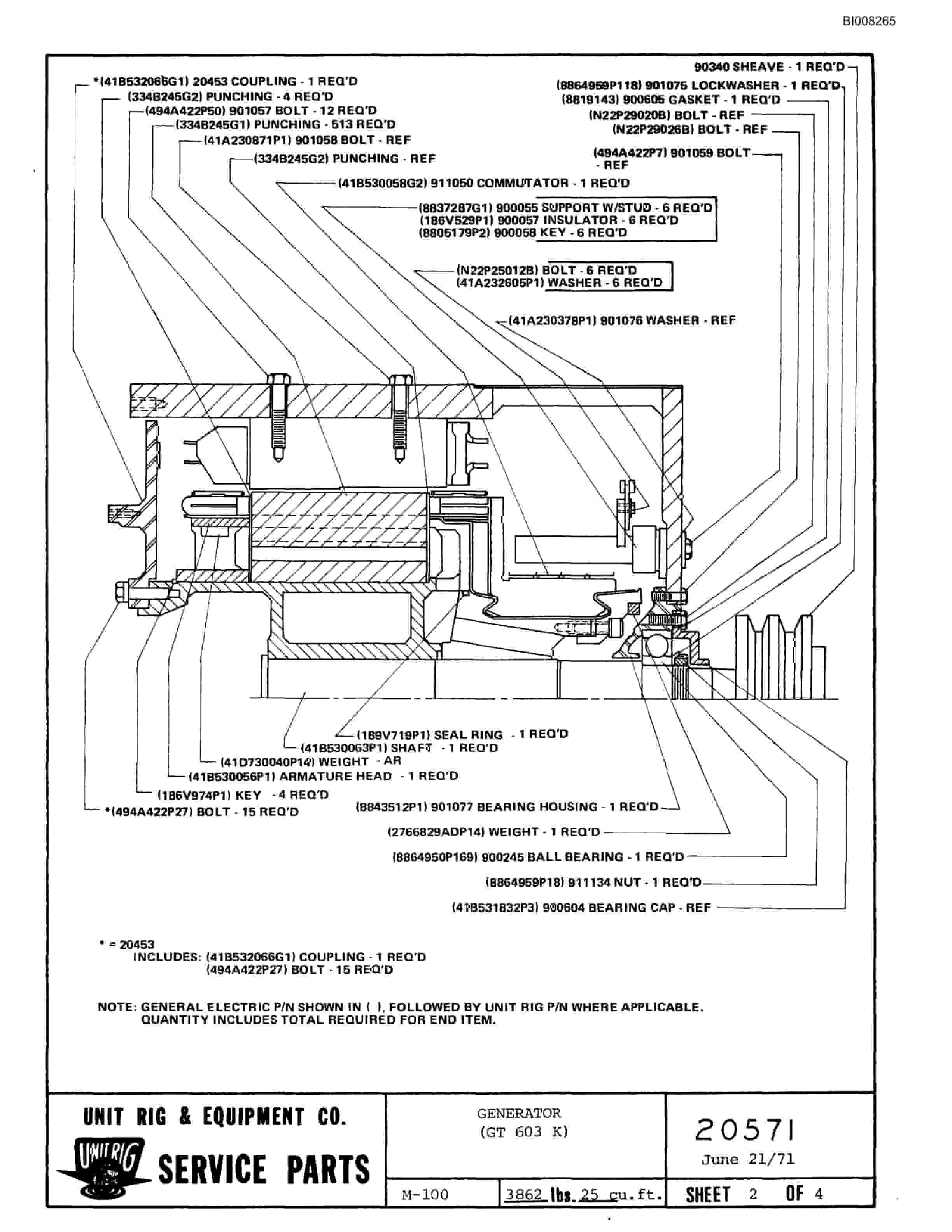Bucyrus M-100 Parts Catalog BI008265-5