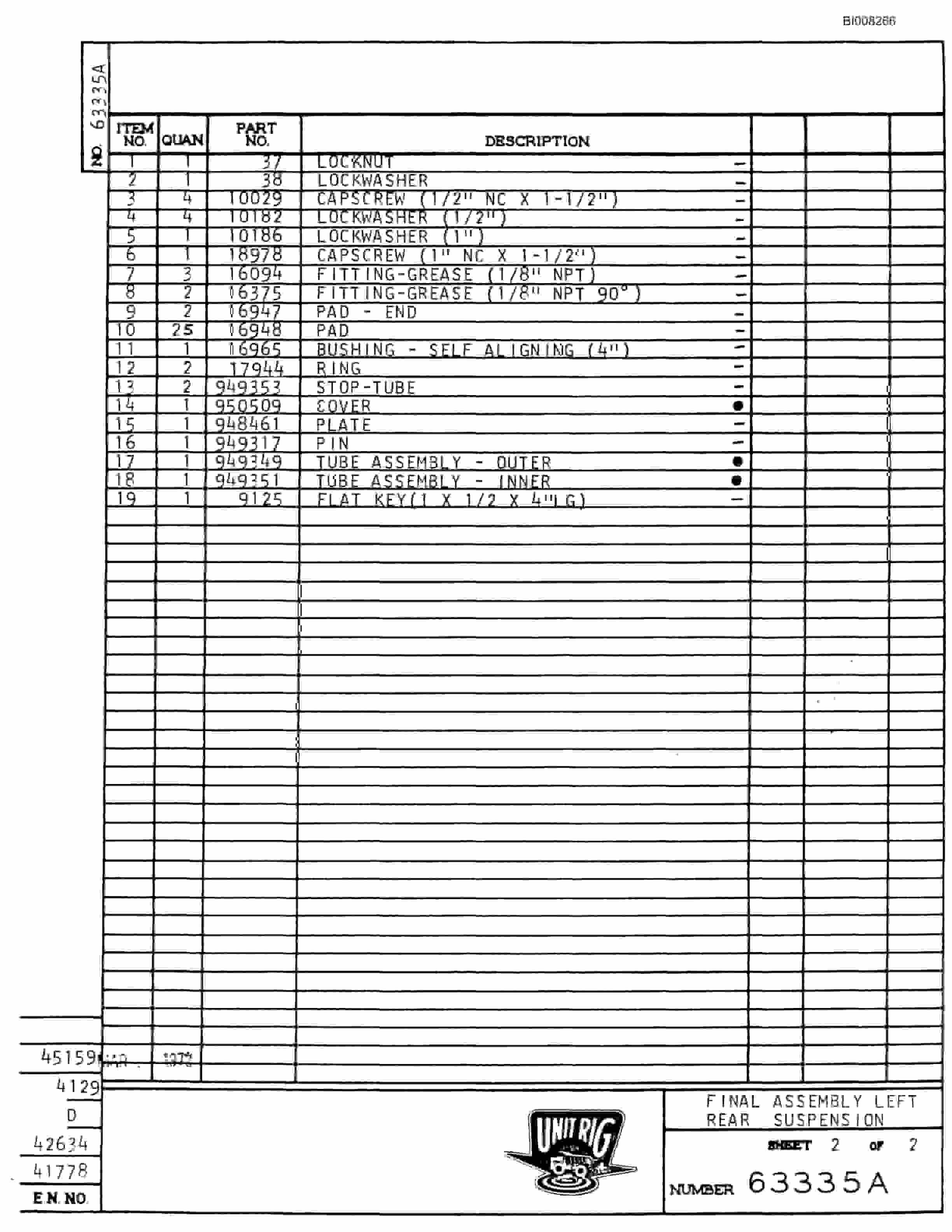 Bucyrus M-100 Parts Catalog BI008266-2