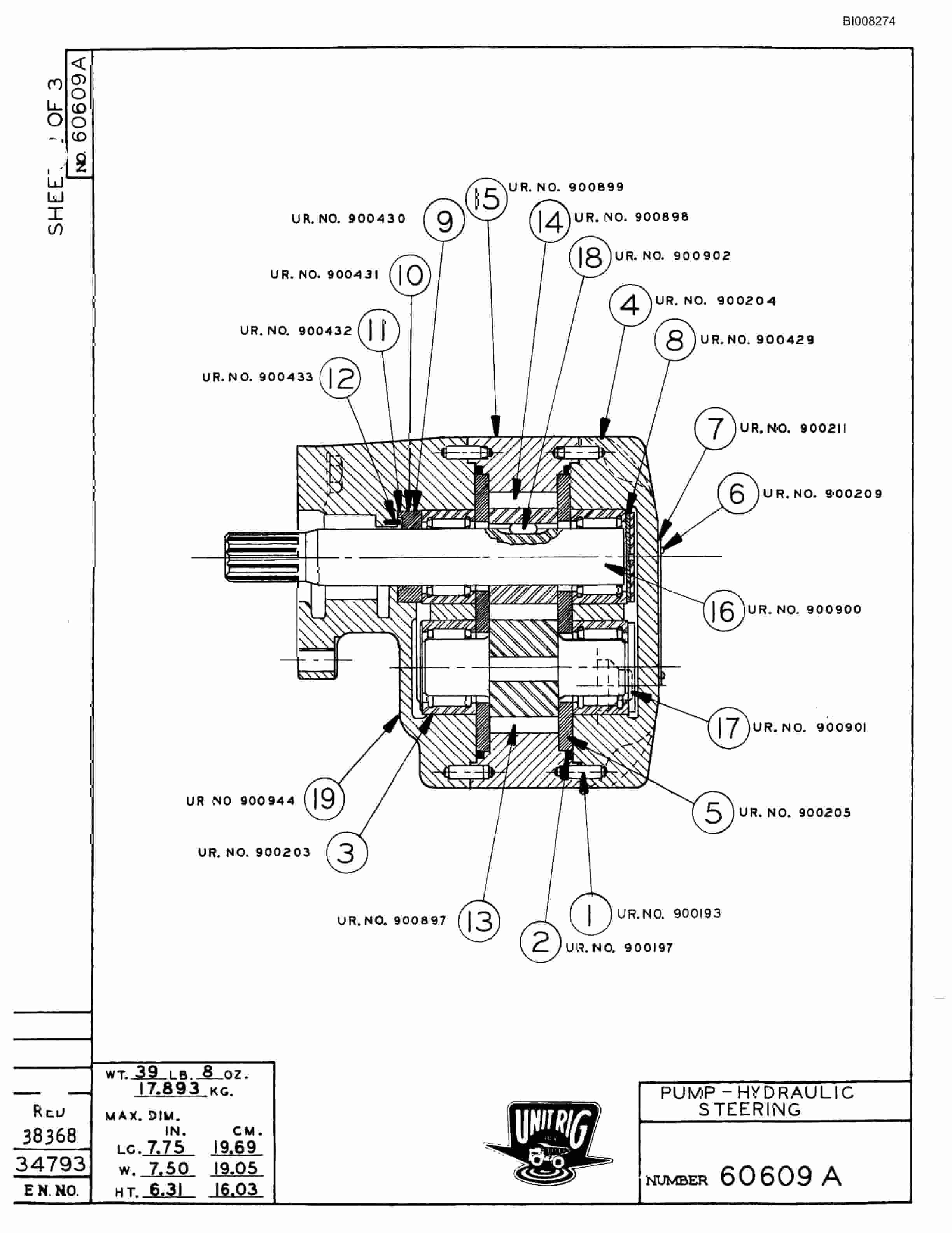 Bucyrus M-100 Parts Catalog BI008274-4