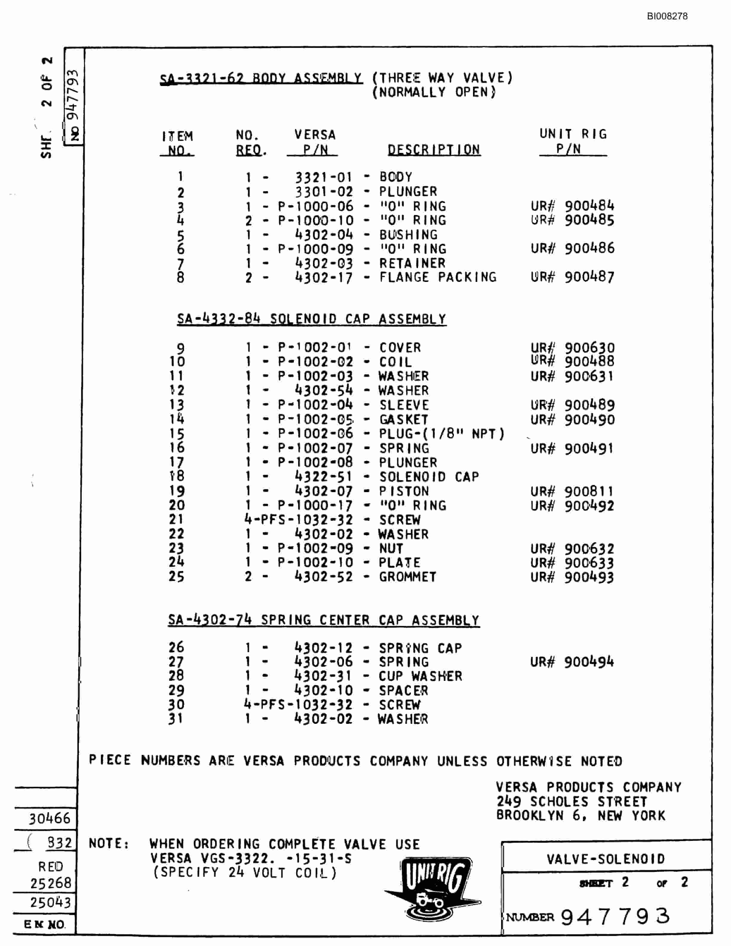 Bucyrus M-100 Parts Catalog BI008278-5