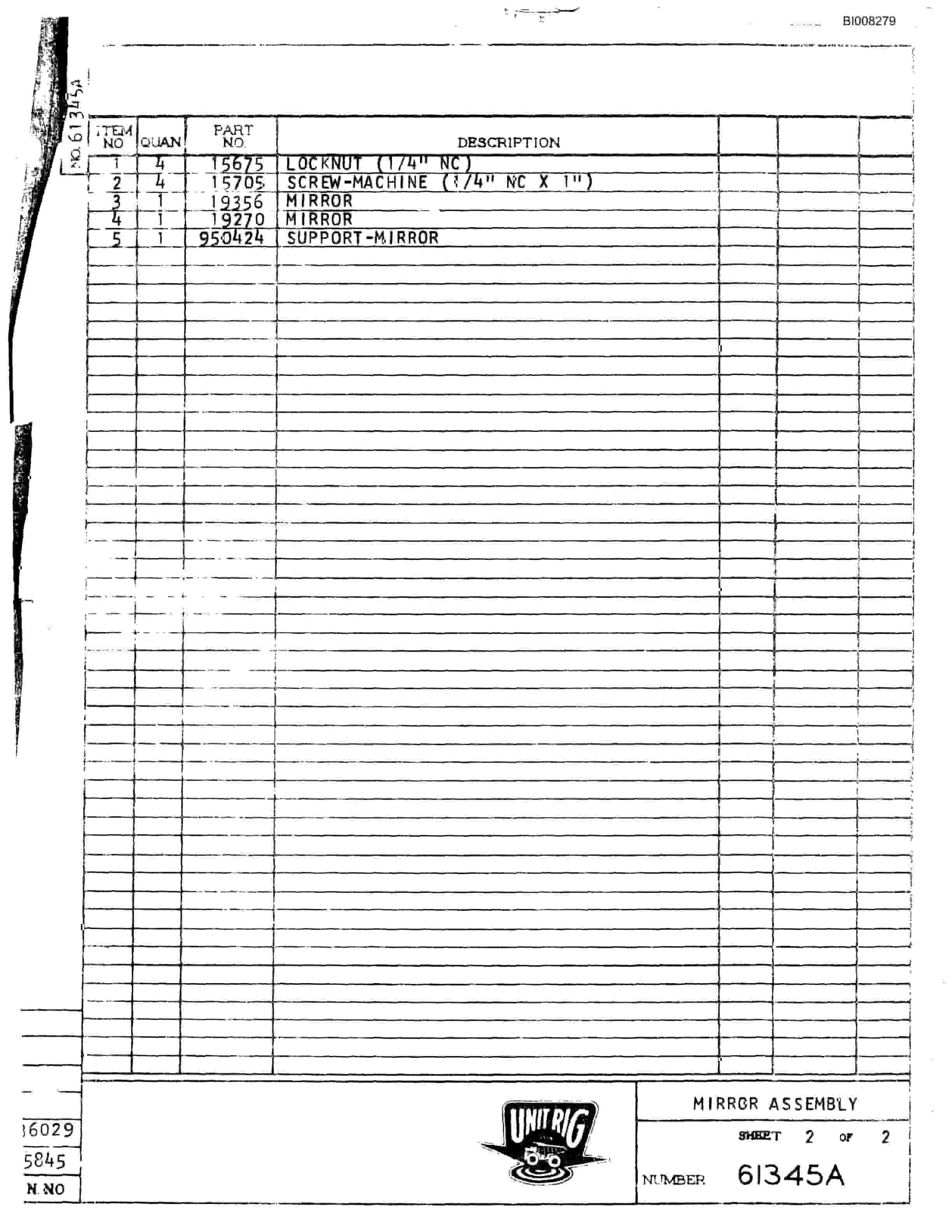 Bucyrus M-100 Parts Catalog BI008279-2