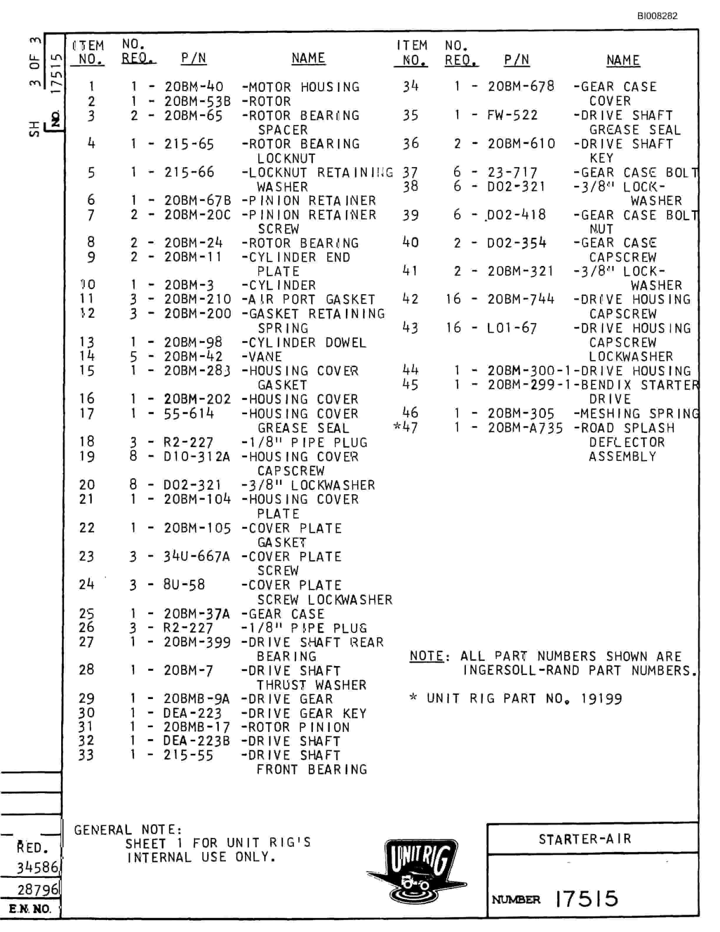 Bucyrus M-100 Parts Catalog BI008282-3