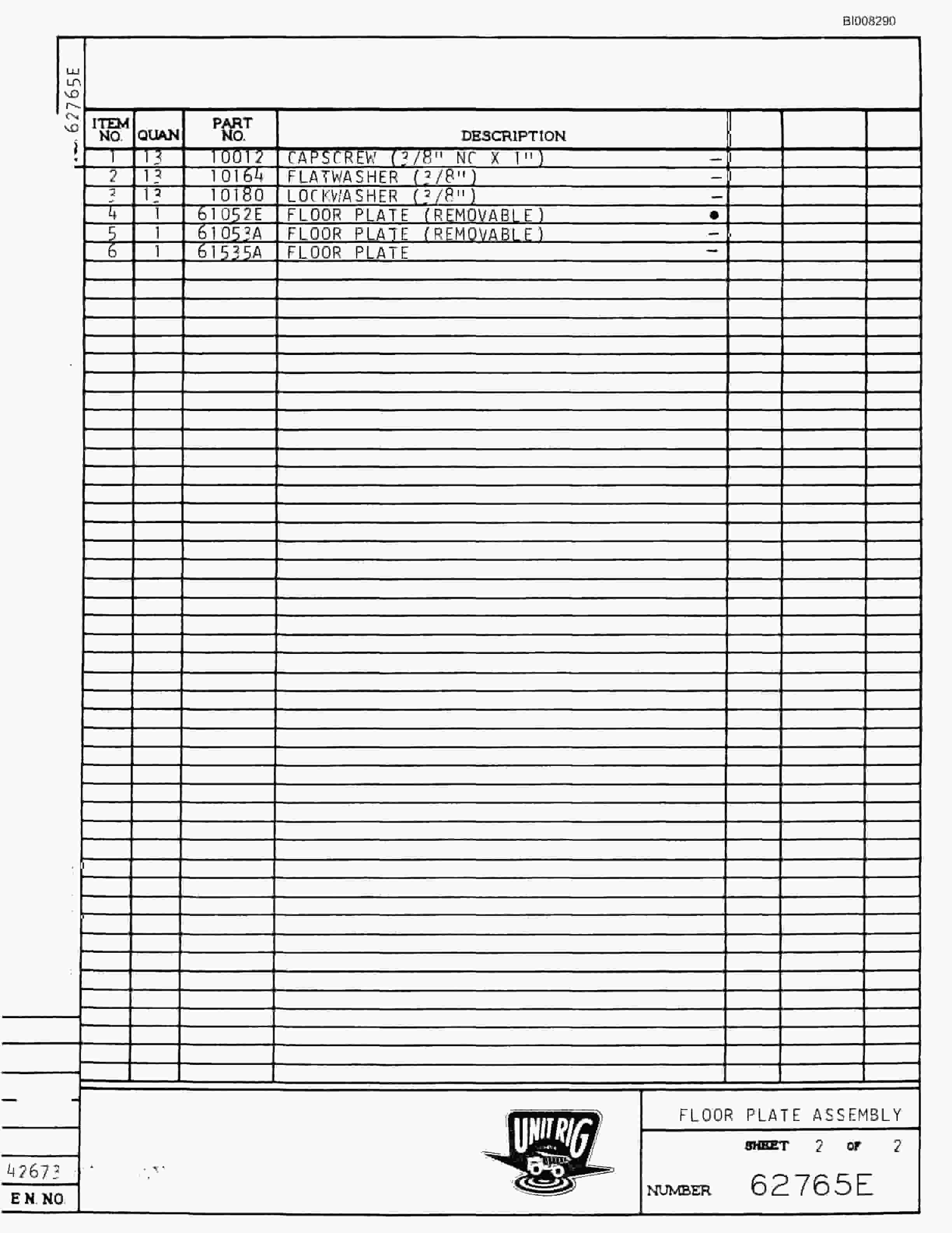 Bucyrus M-100 Parts Catalog BI008290-2