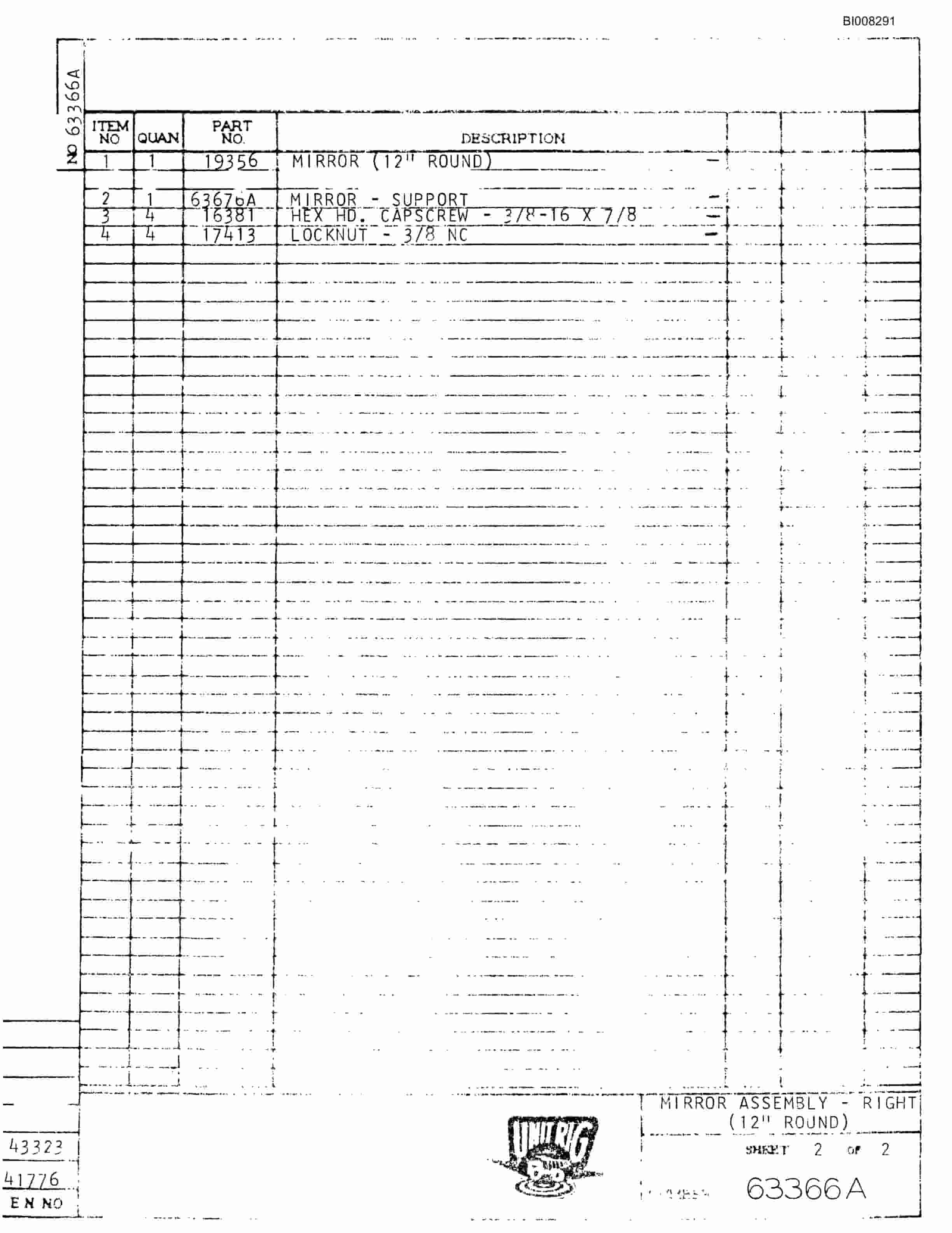 Bucyrus M-100 Parts Catalog BI008291-2