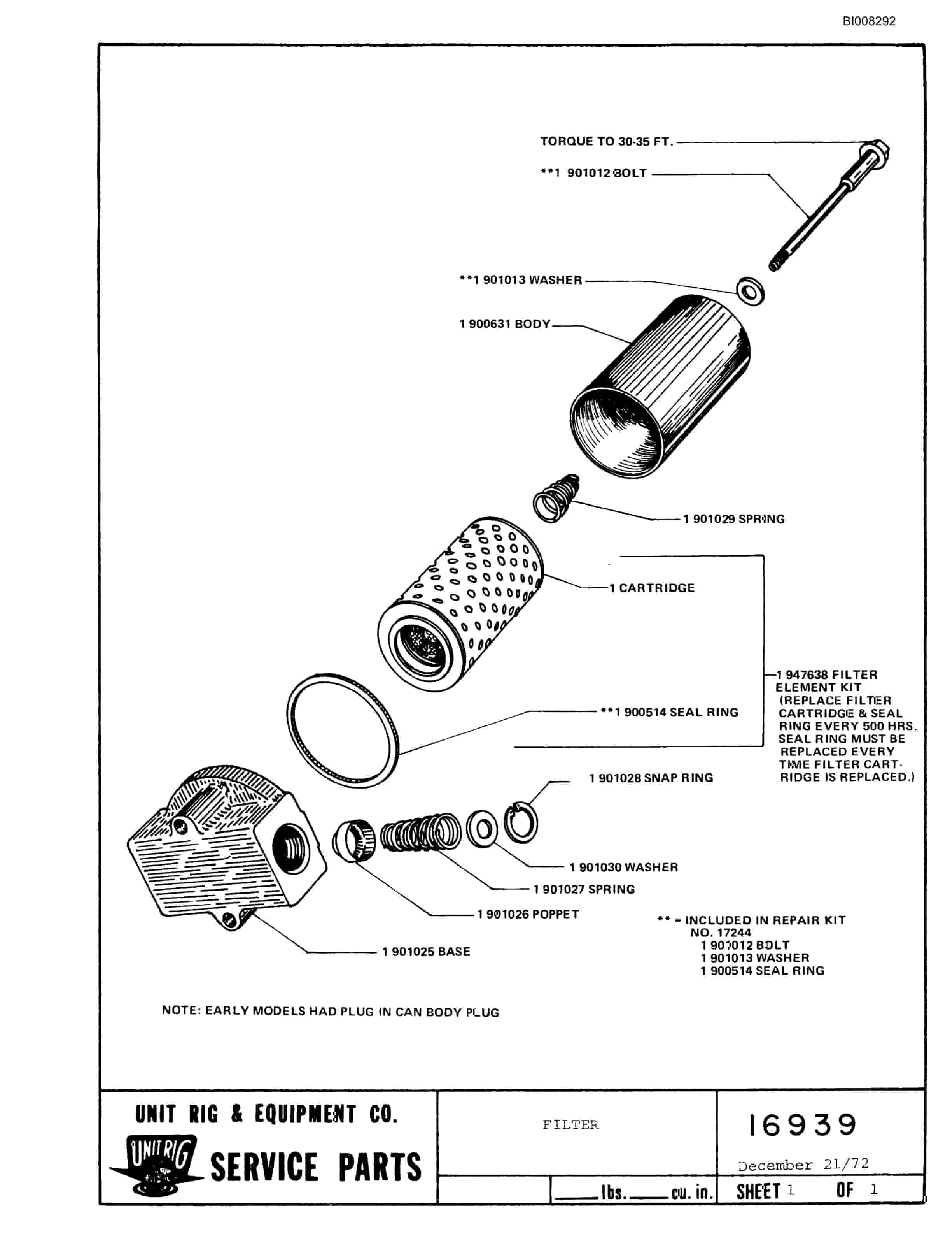 Bucyrus M-100 Parts Catalog BI008292-4