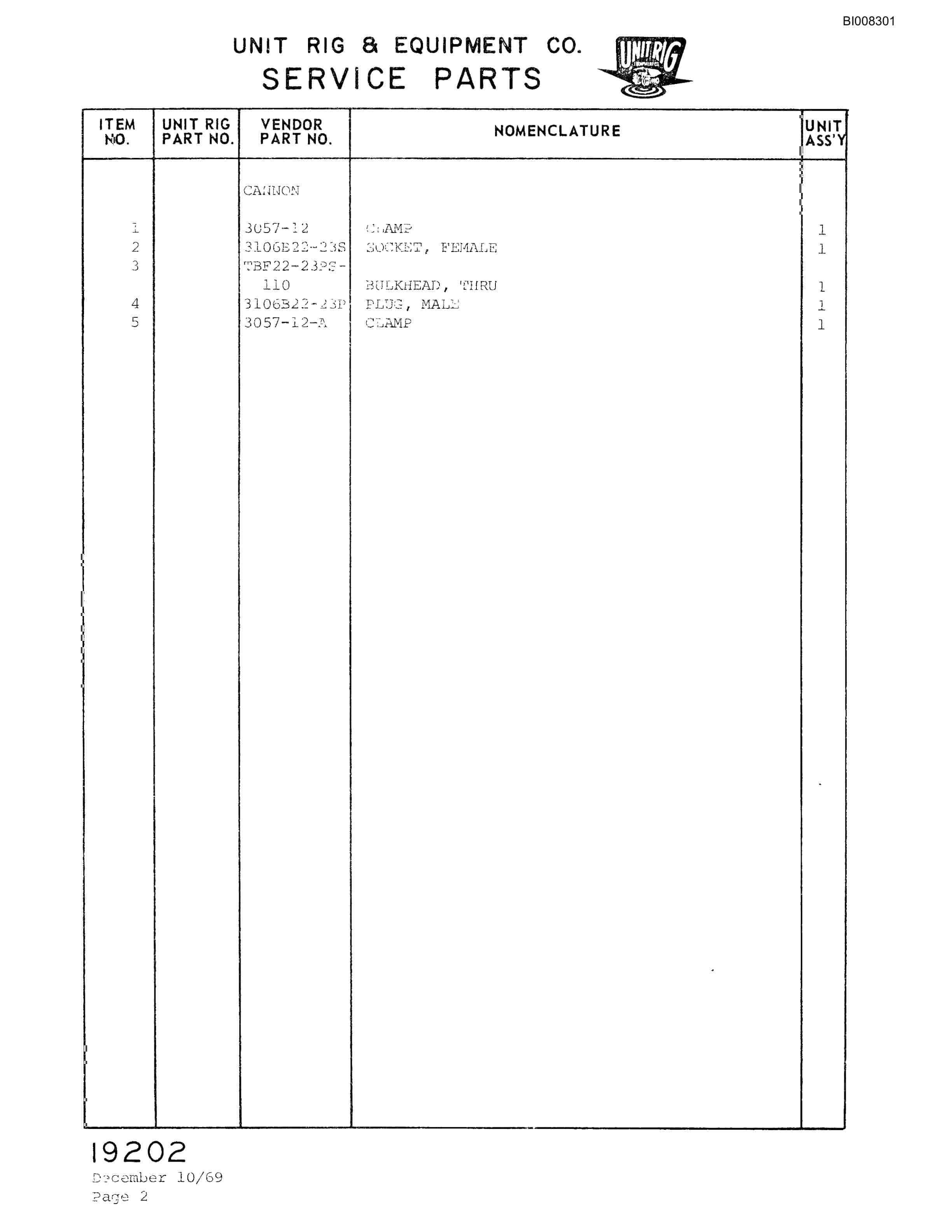 Bucyrus M-100 Parts Catalog BI008301-5