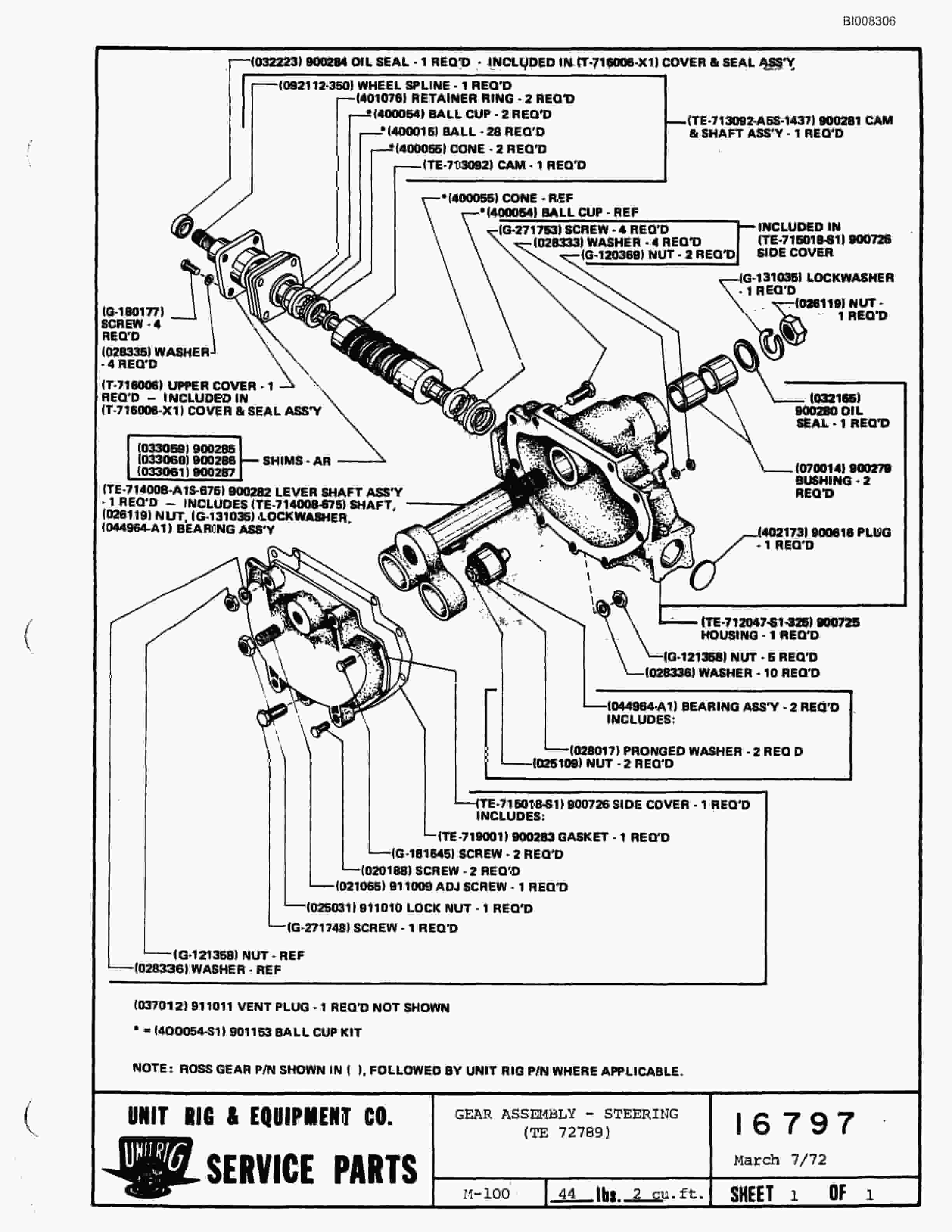 Bucyrus M-100 Parts Catalog BI008306-3