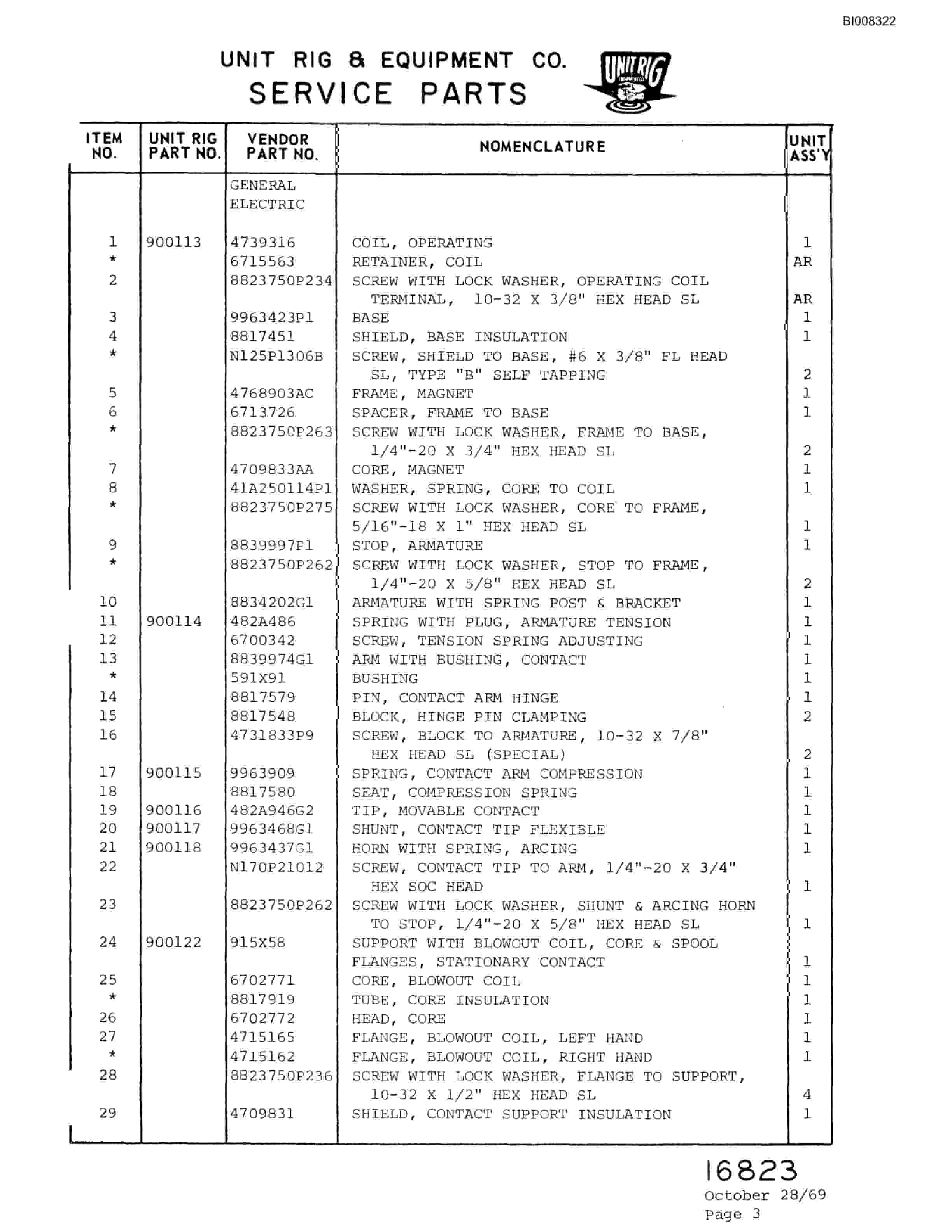 Bucyrus M-100 Parts Catalog BI008322-3