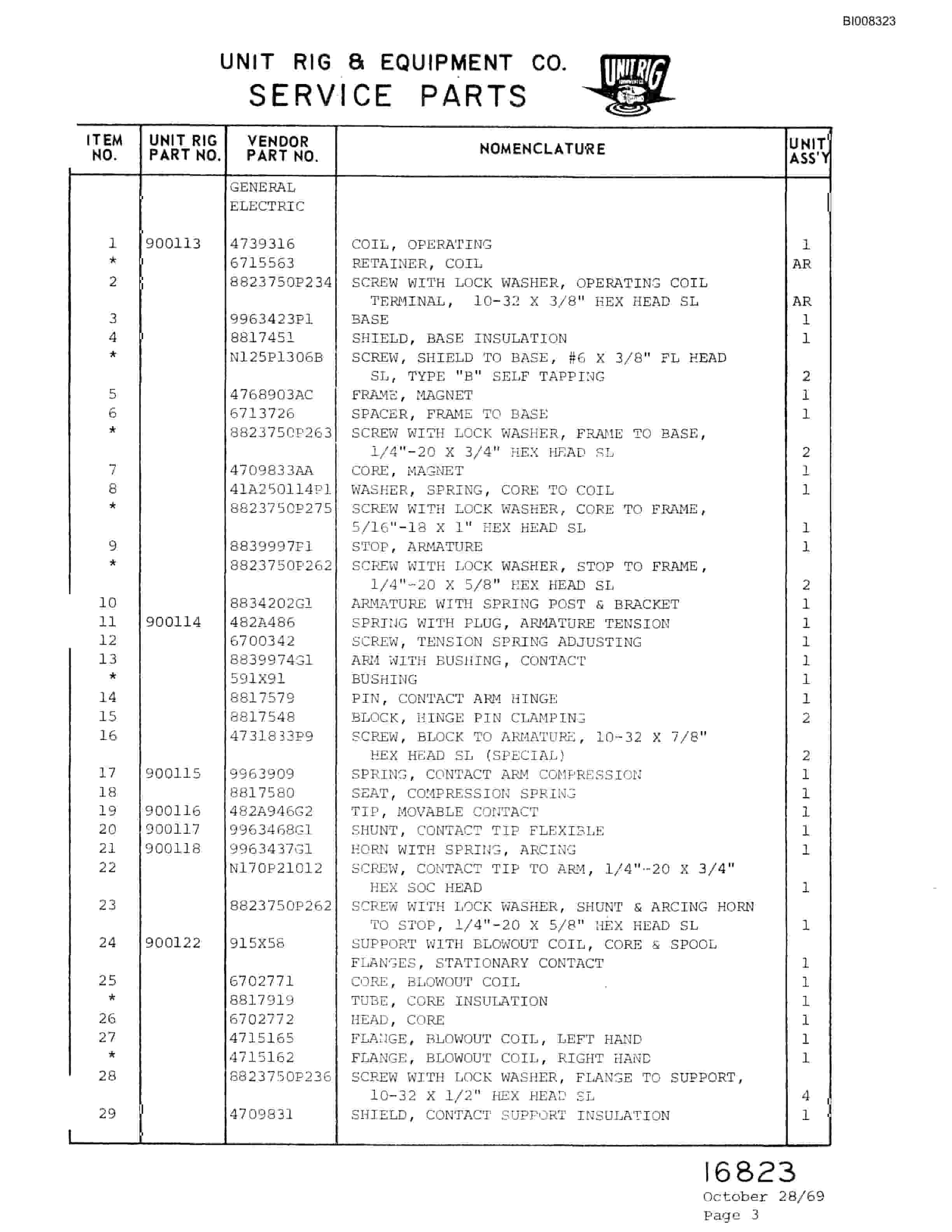Bucyrus M-100 Parts Catalog BI008323-3