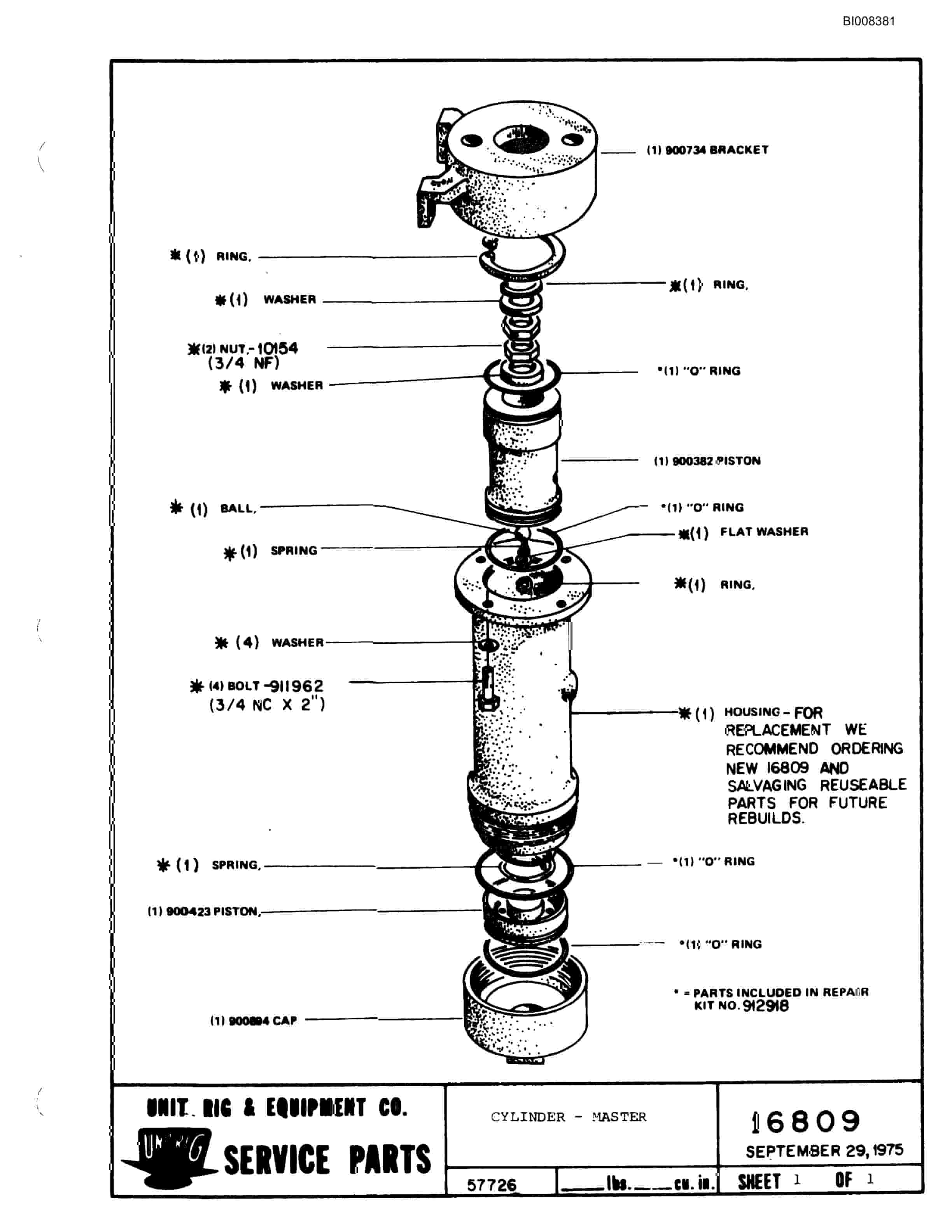 Bucyrus M-100 Parts Catalog BI008381-3