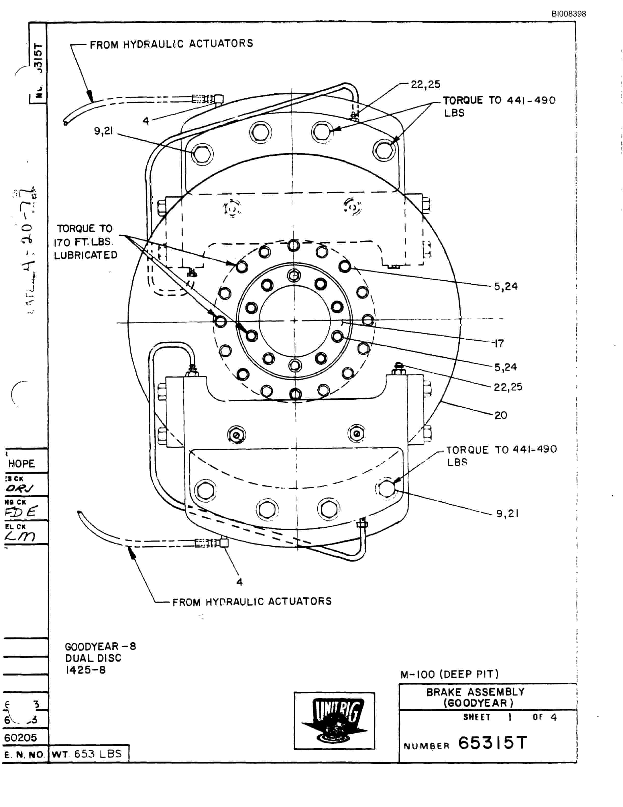 Bucyrus M-100 Parts Catalog BI008398-2