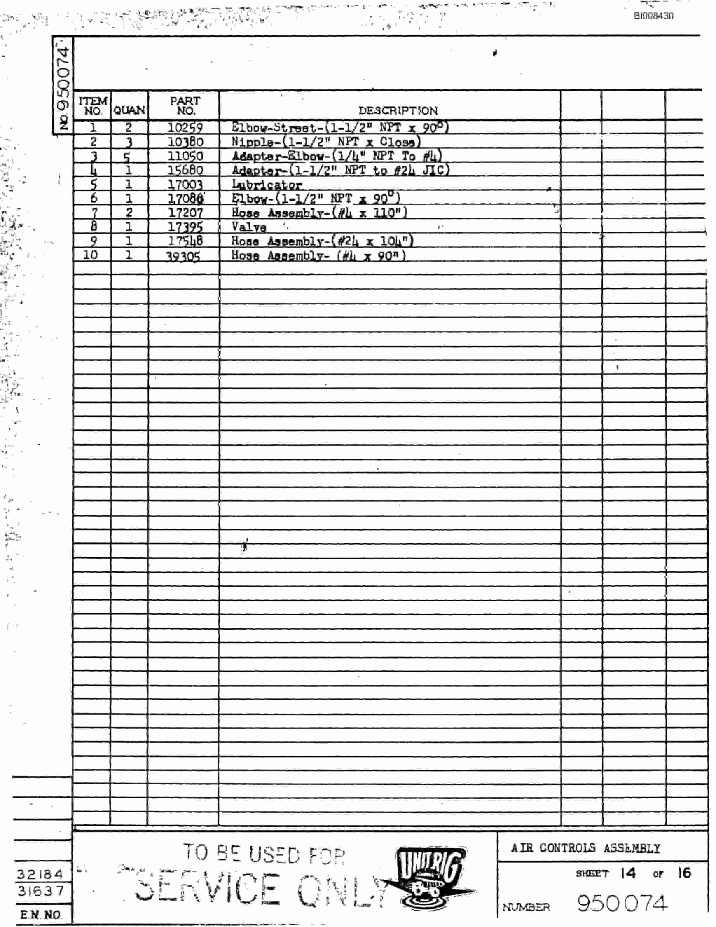 Bucyrus M-100 Parts Catalog BI008430-3