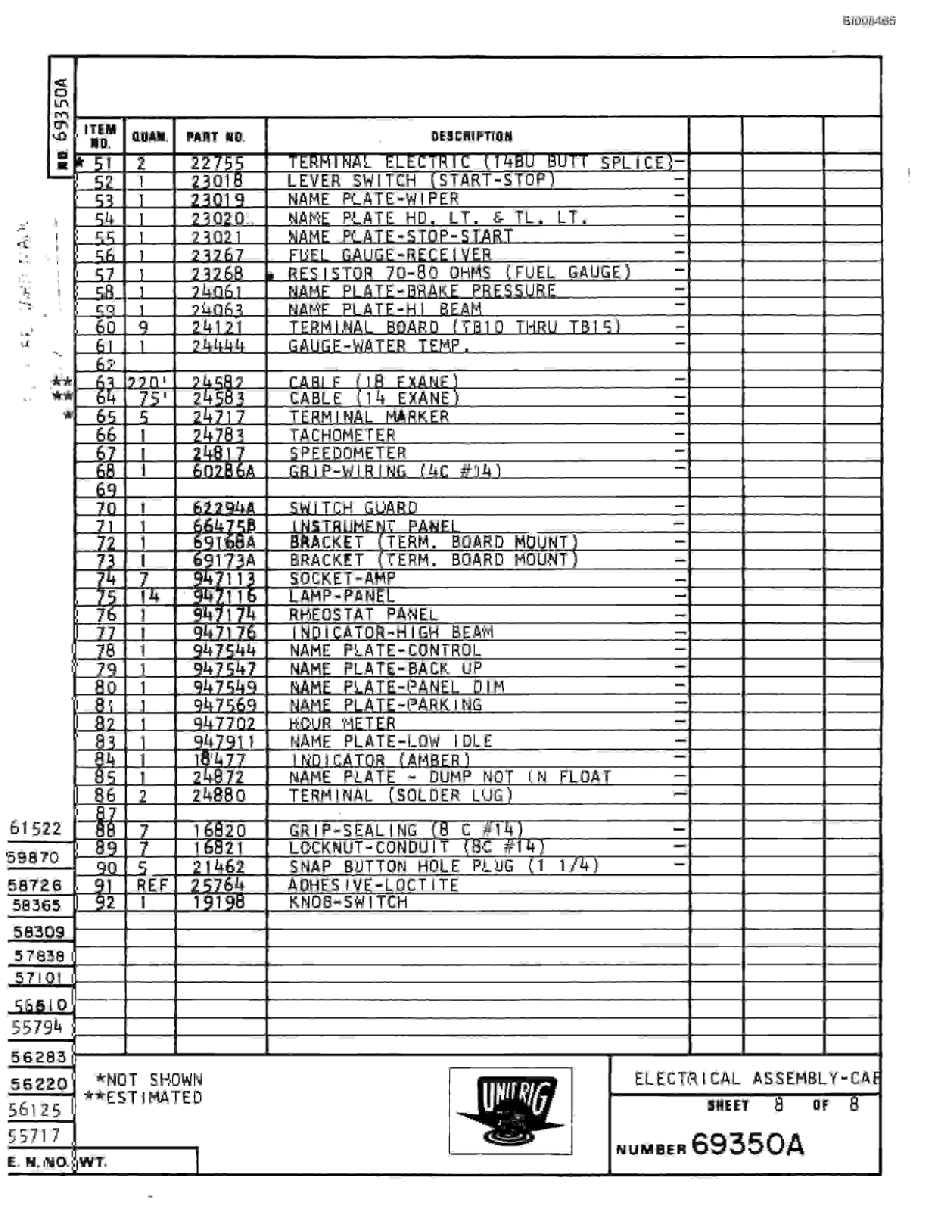 Bucyrus M-100 Parts Catalog BI008465-2