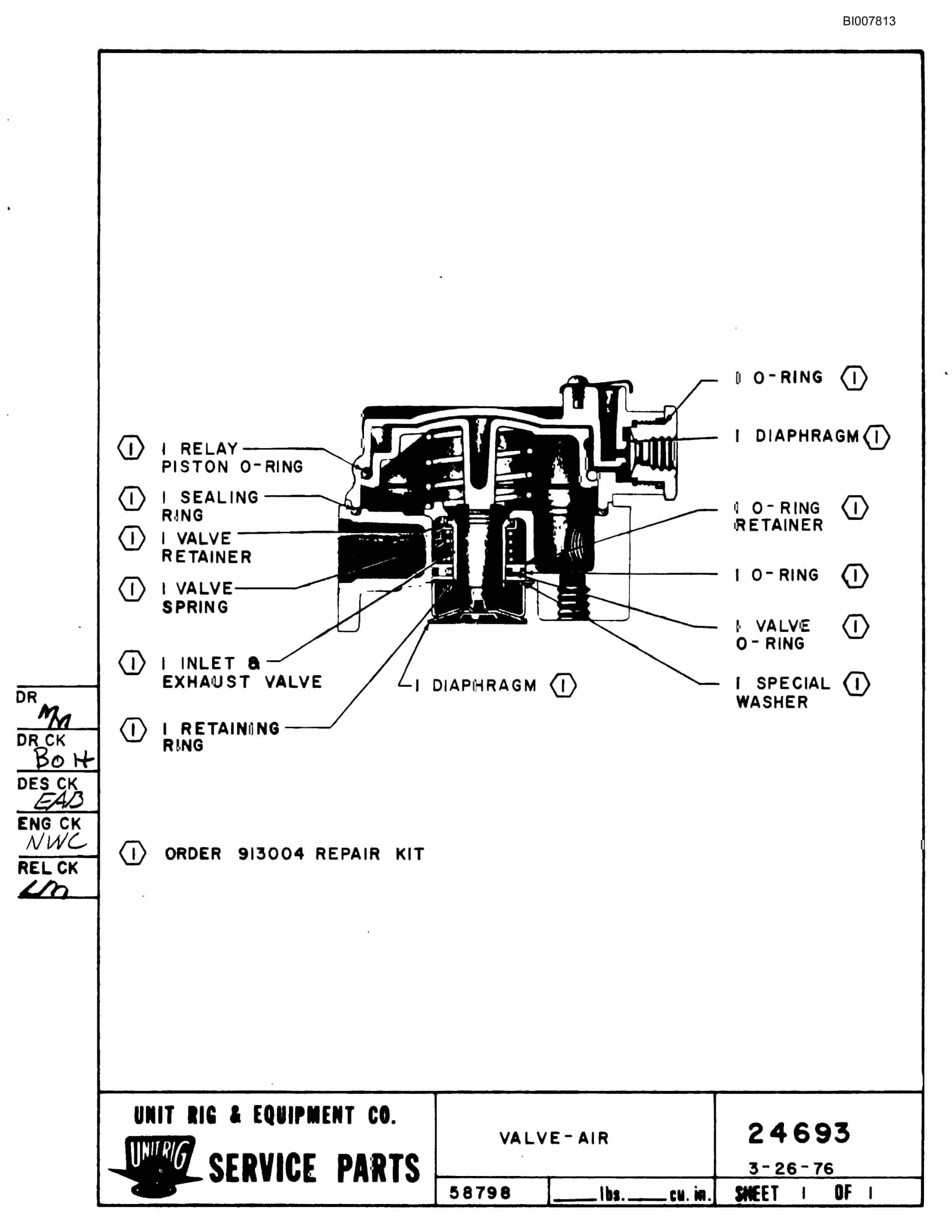 Bucyrus M-120-15 Parts Catalog BI007813-4
