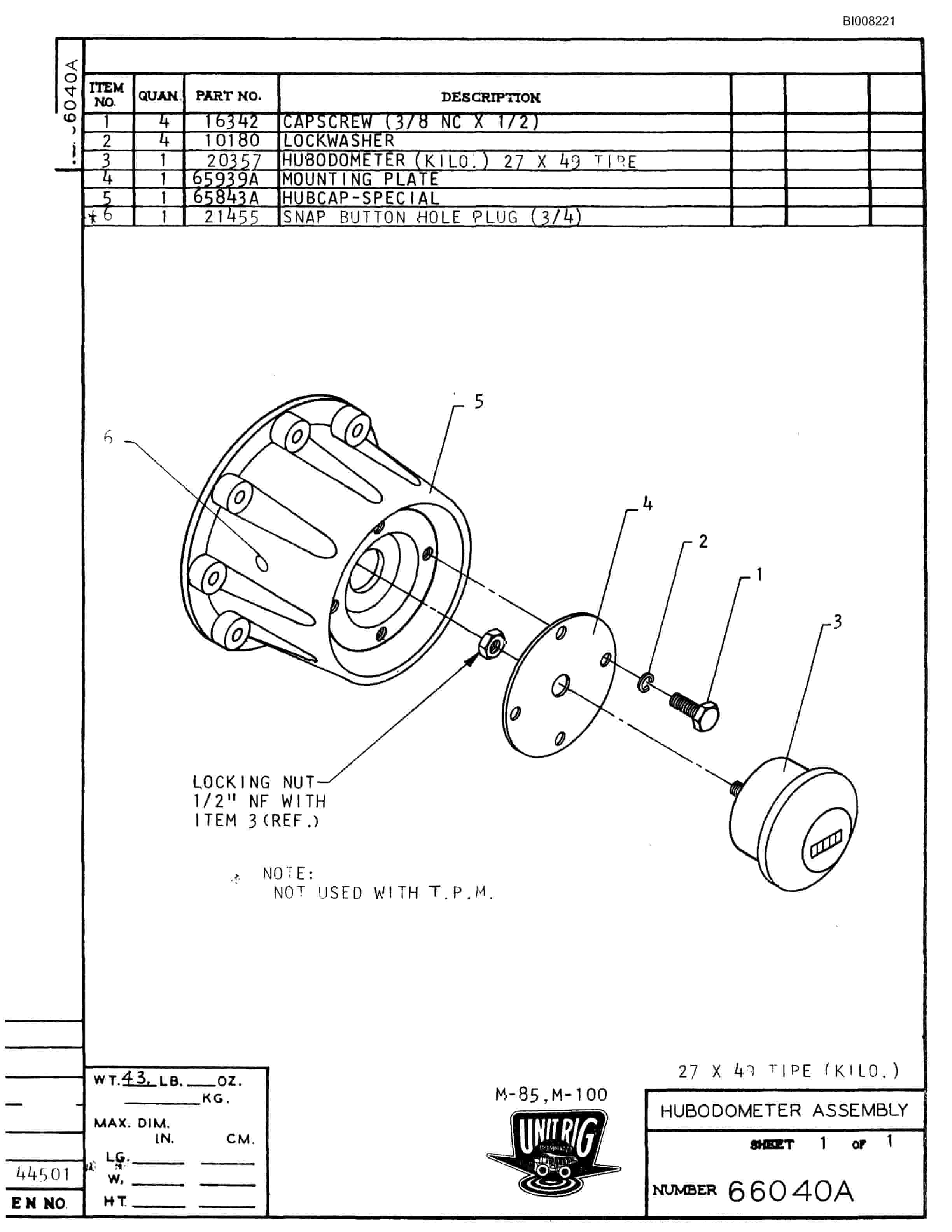 Bucyrus M-120-15 Parts Catalog BI008221-3