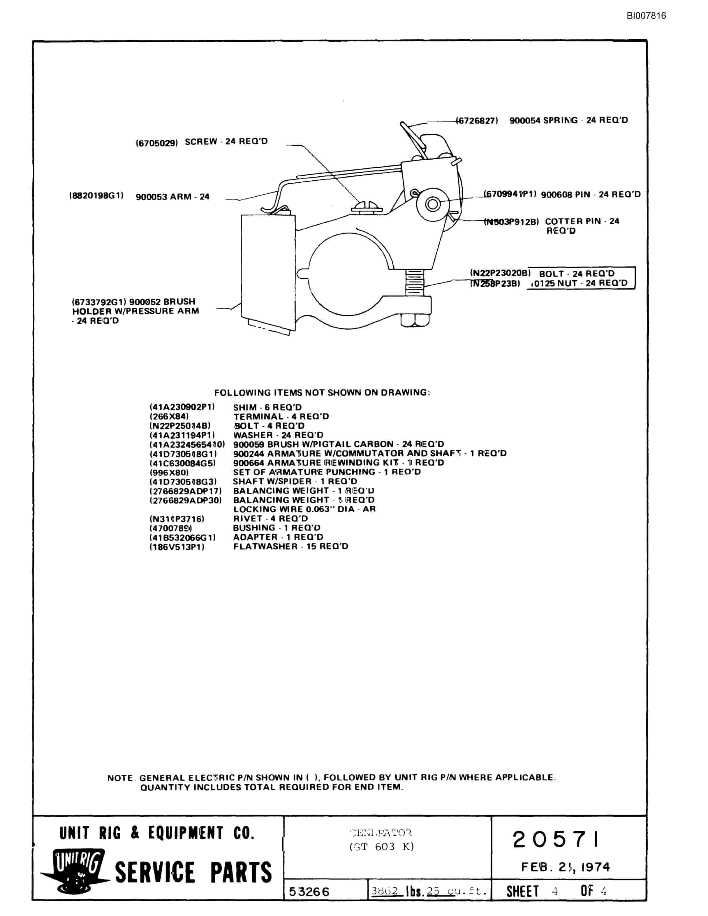 Bucyrus M-120-17 Parts Catalog BI007816-5