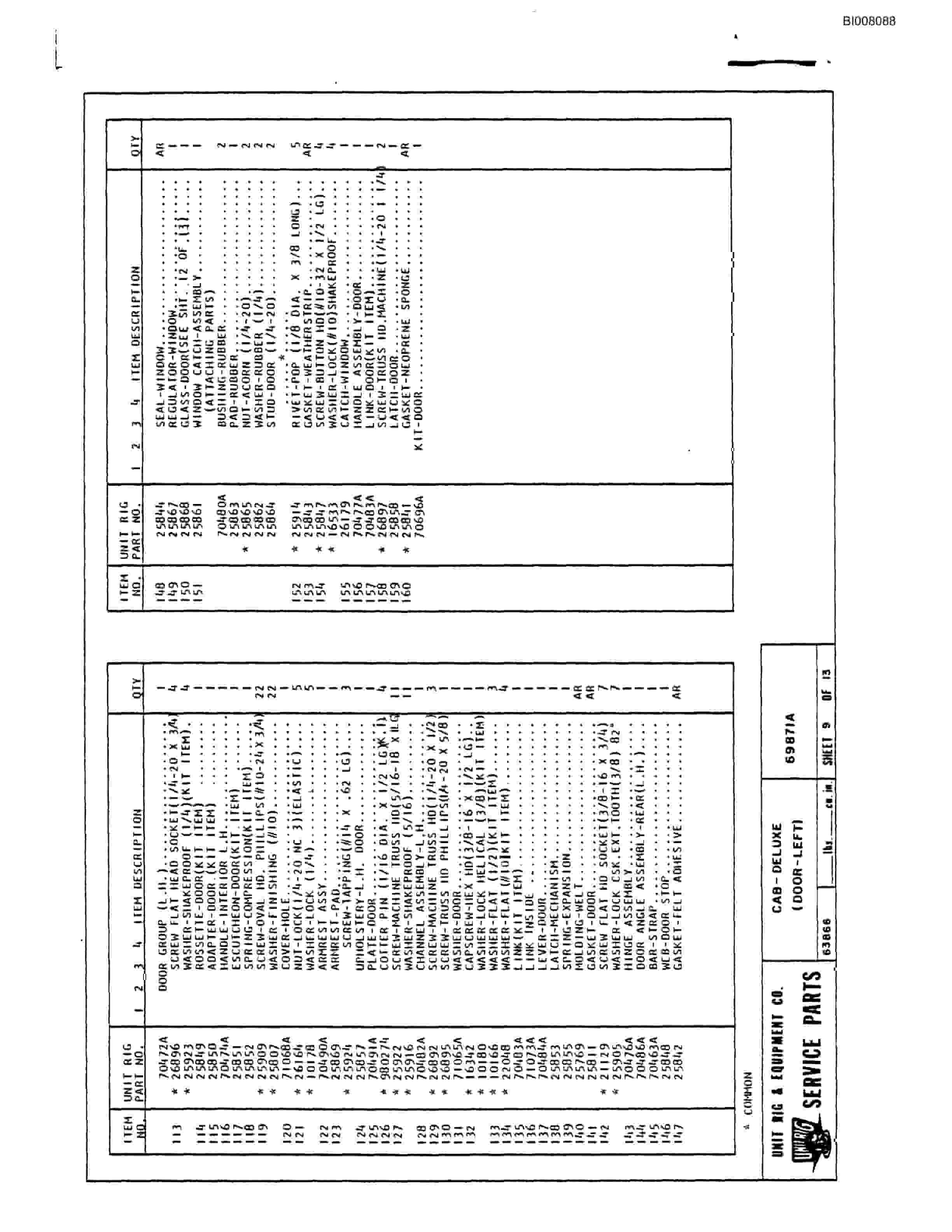 Bucyrus M-120-17 Parts Catalog BI008088-5