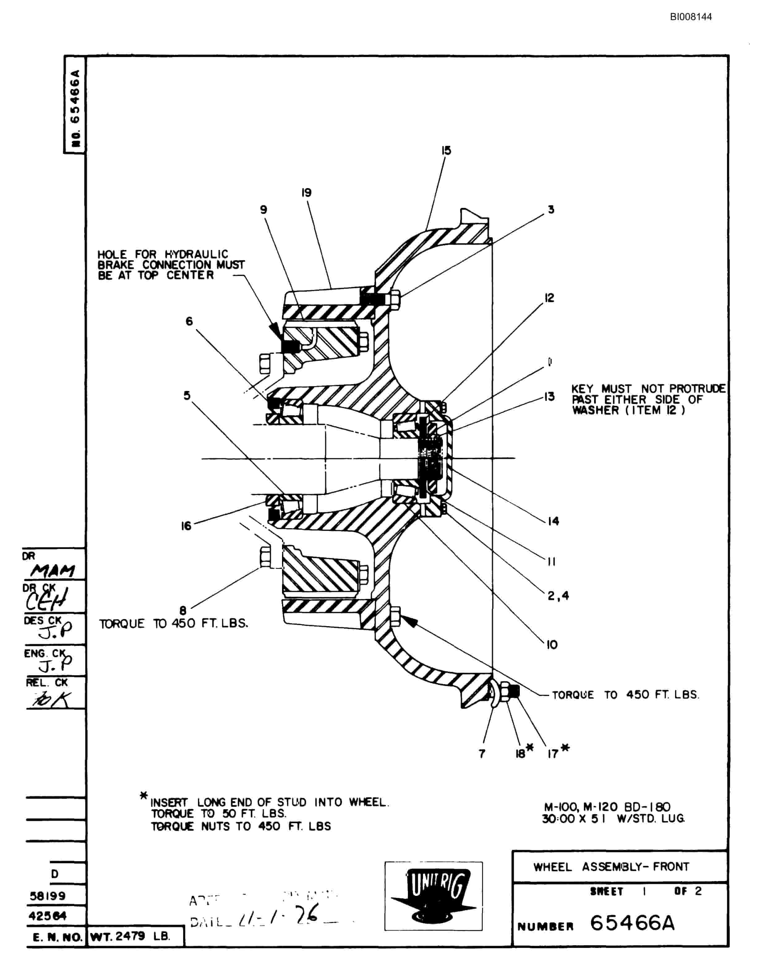 Bucyrus M-120-17 Parts Catalog BI008144-2