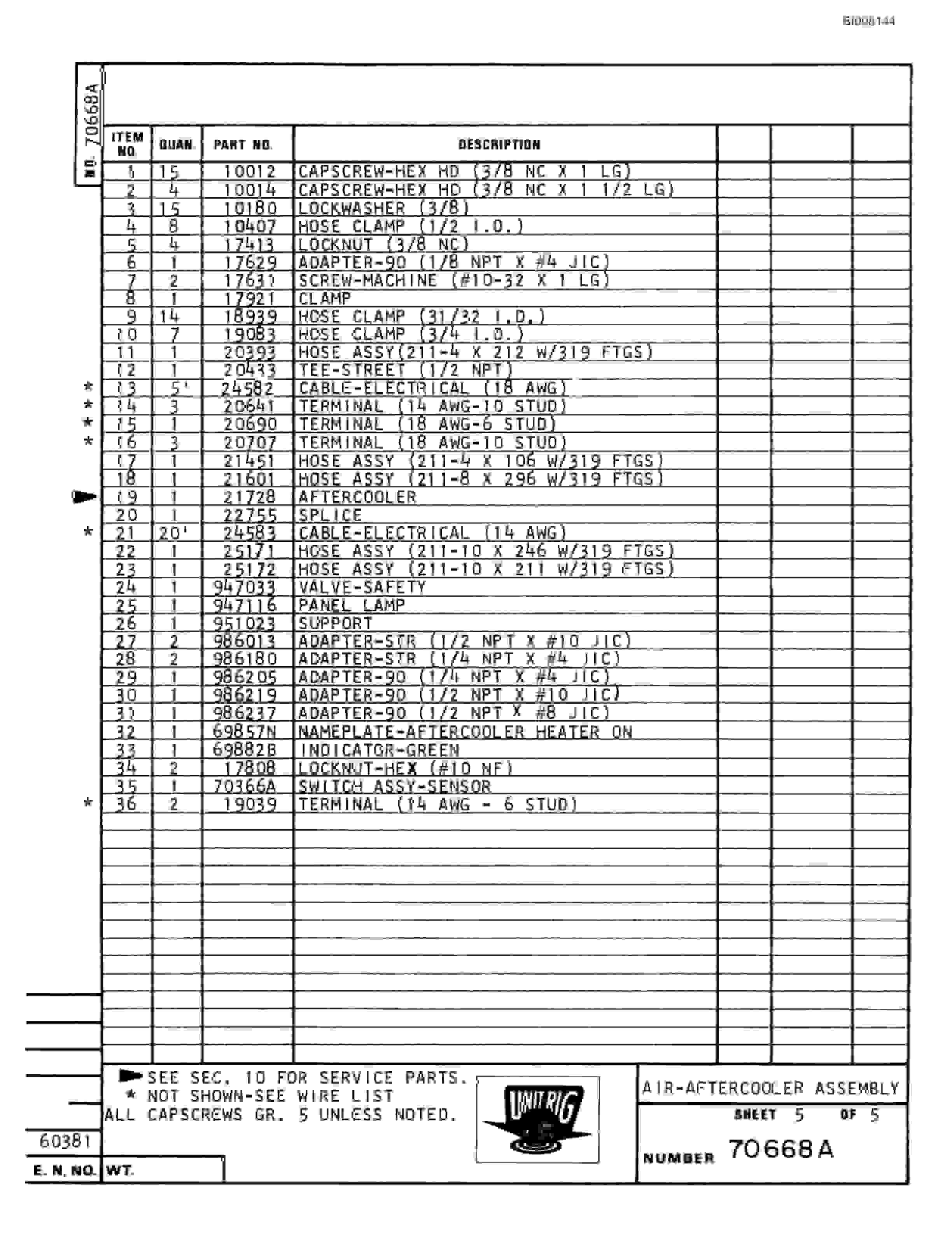 Bucyrus M-120-17 Parts Catalog BI008144-3