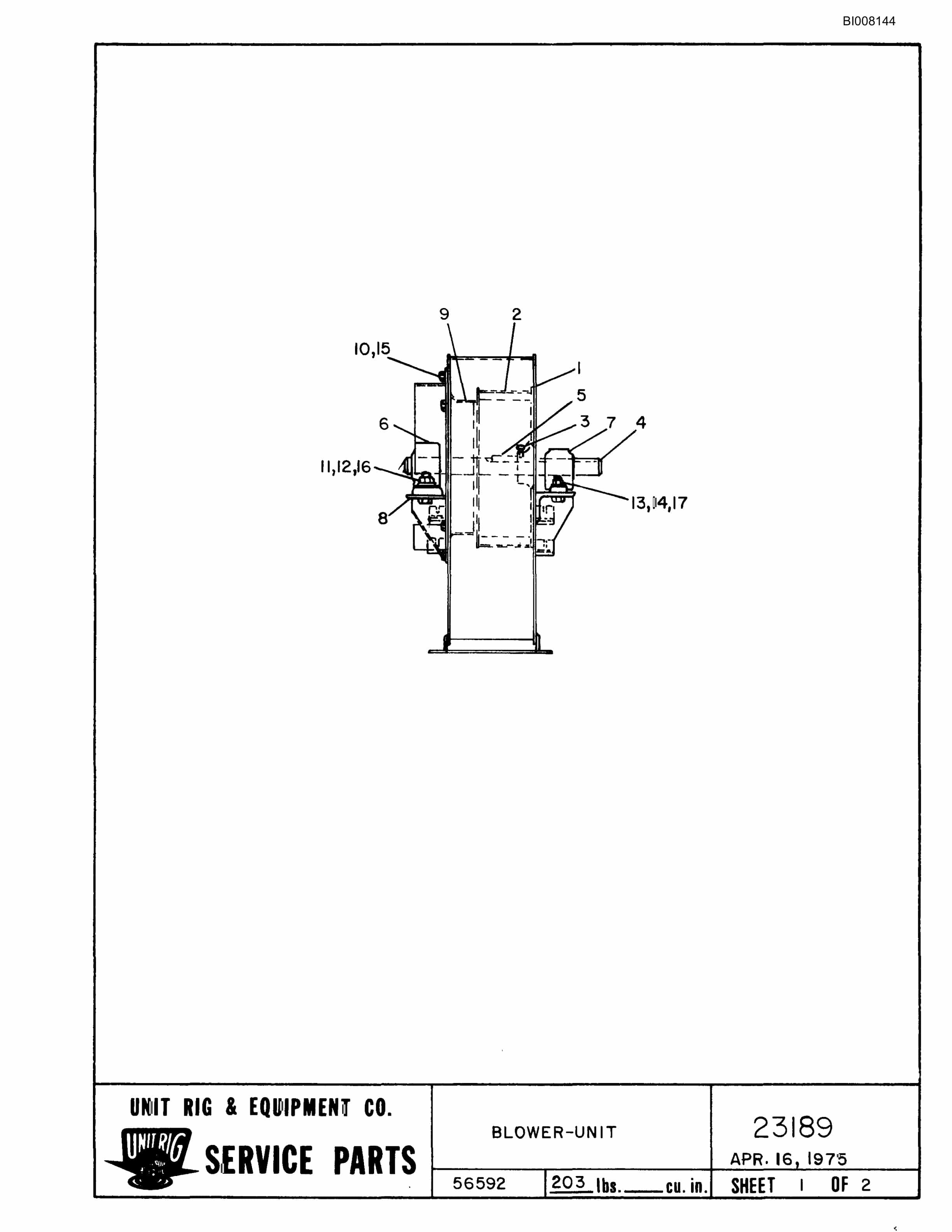 Bucyrus M-120-17 Parts Catalog BI008144-5