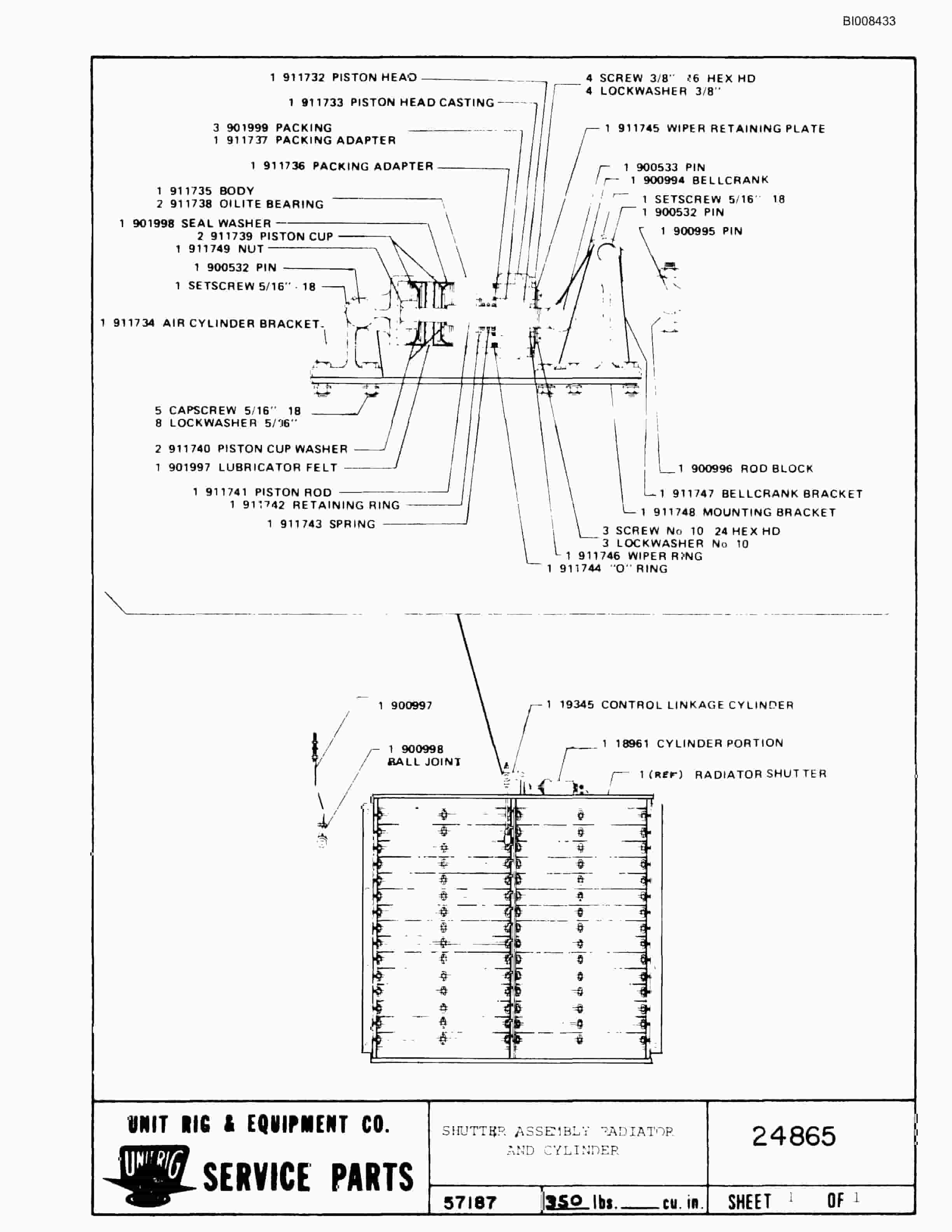Bucyrus M-120-17 Parts Catalog BI008433-3