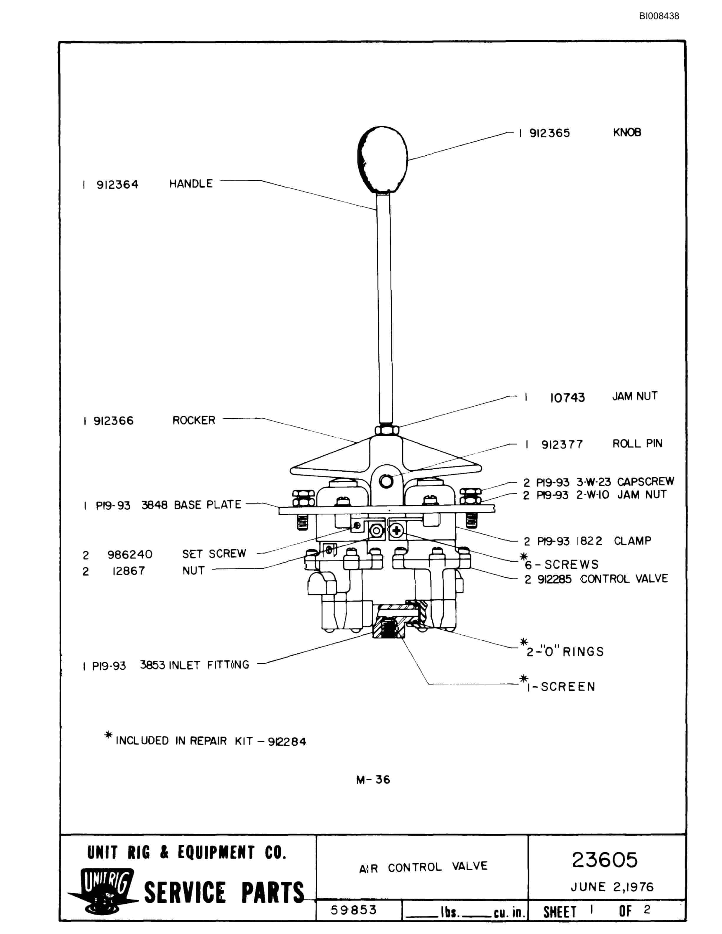 Bucyrus M-120-17 Parts Catalog BI008438-3