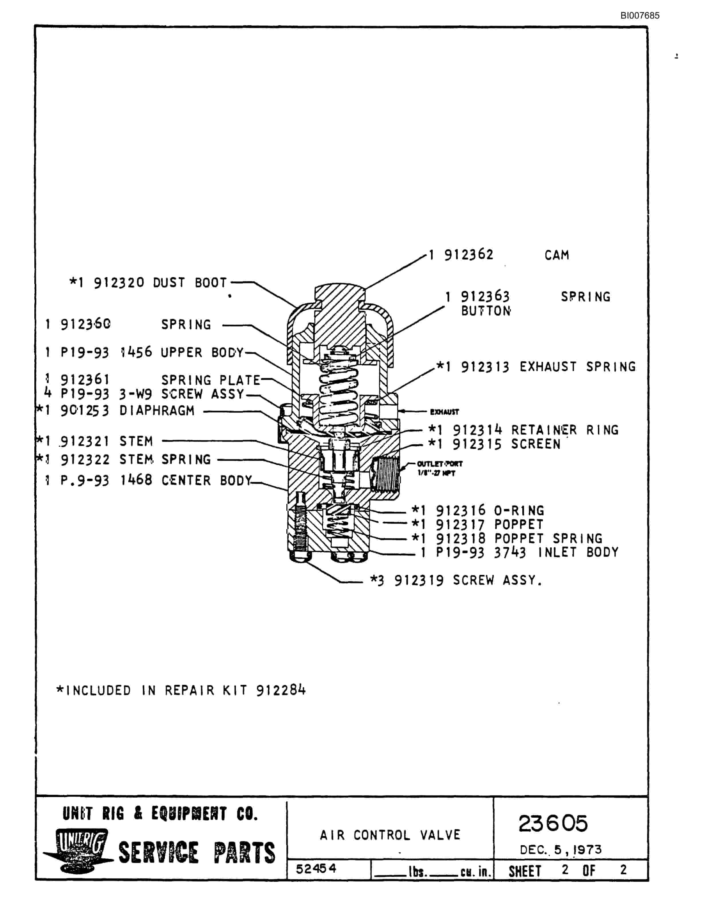 Bucyrus M-120 Assembly Parts Catalog BI007685-5