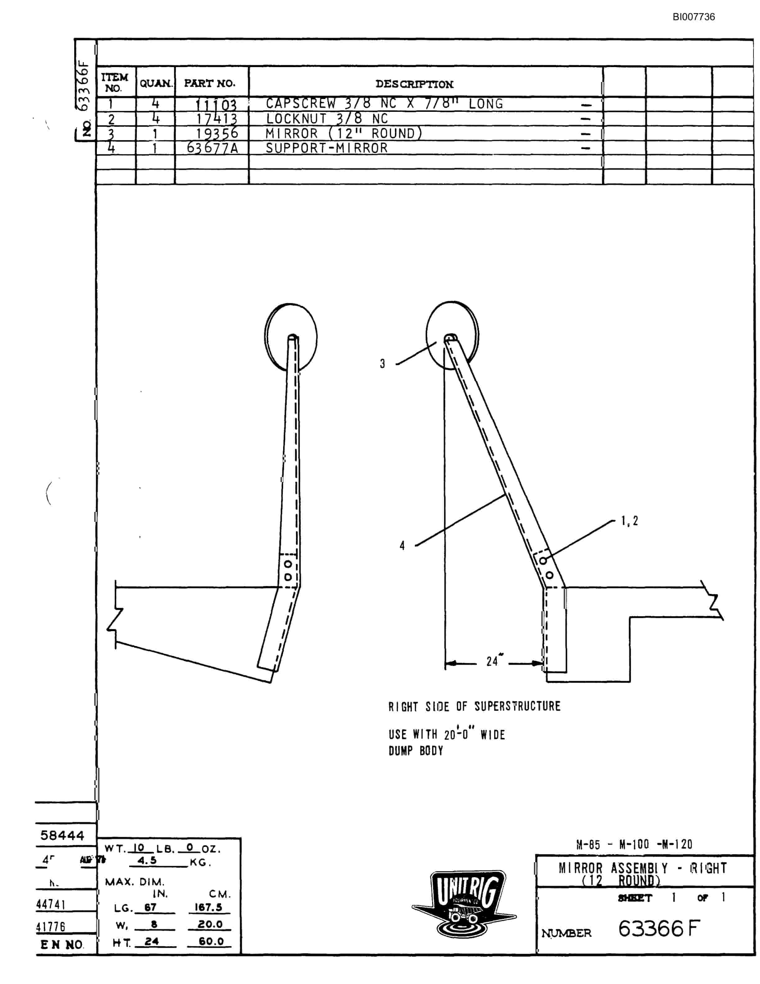 Bucyrus M-120 Assembly Parts Catalog BI007736-2